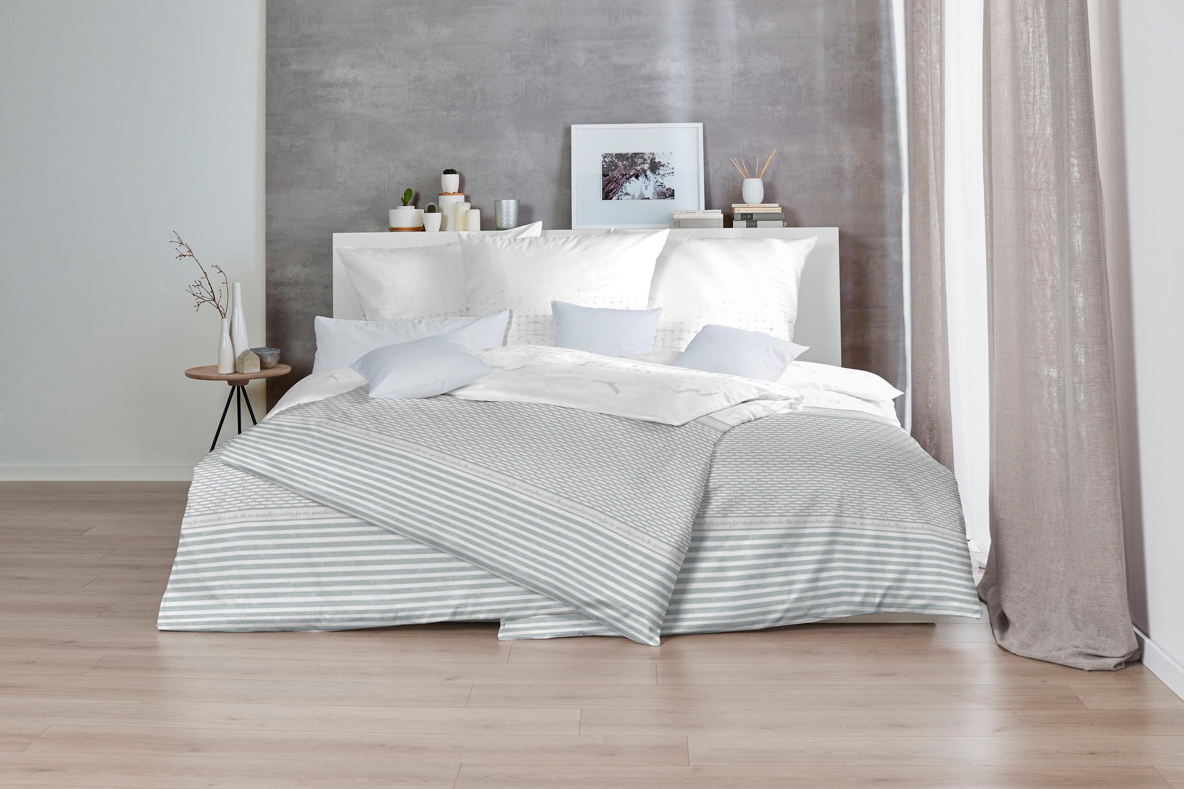 Primera Bettwäsche "Beach Chair" 2 Stk. mit Schriftzug günstig online kaufen