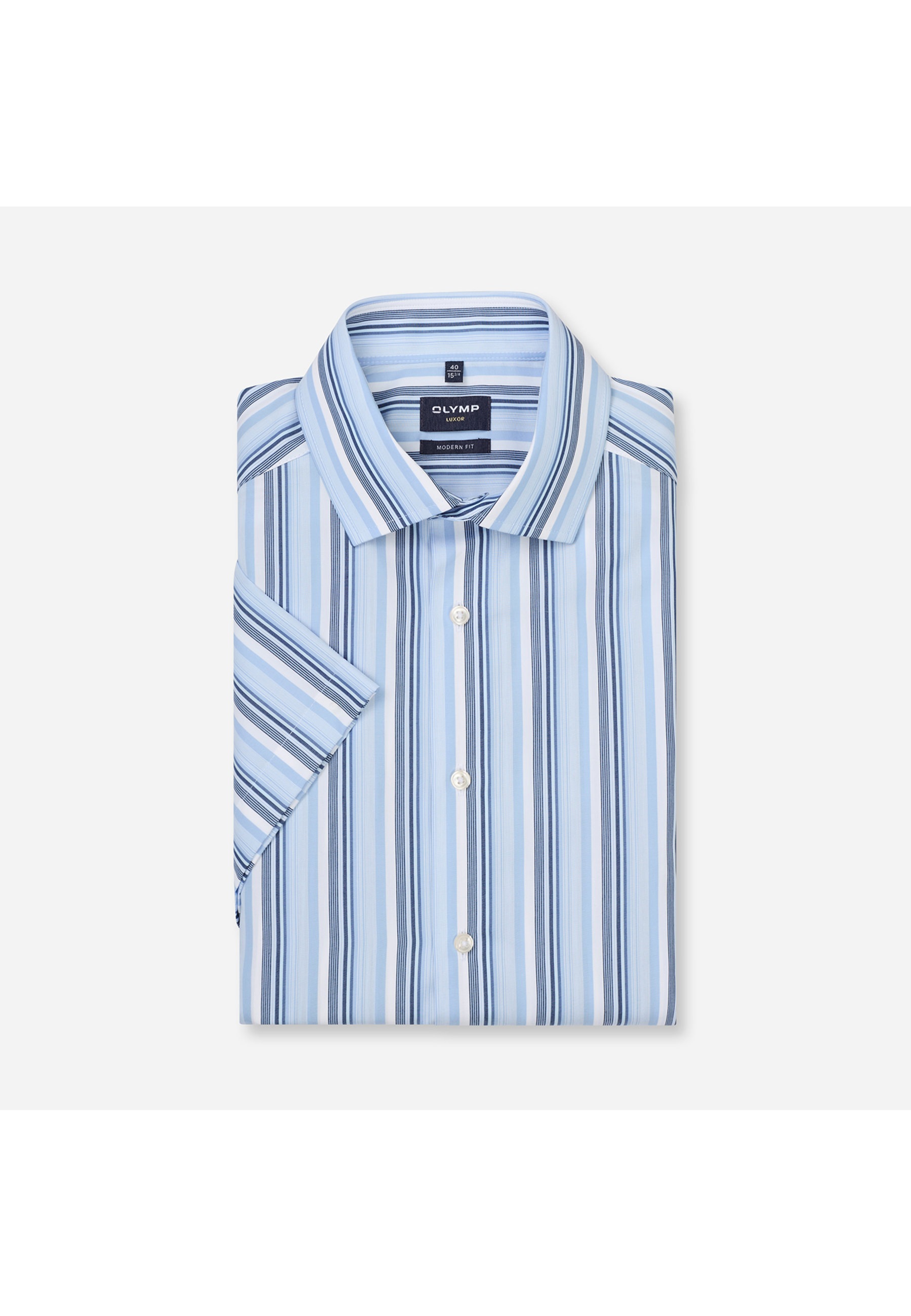OLYMP Luxor Modern Fit Herrenhemd Blau 39 6
