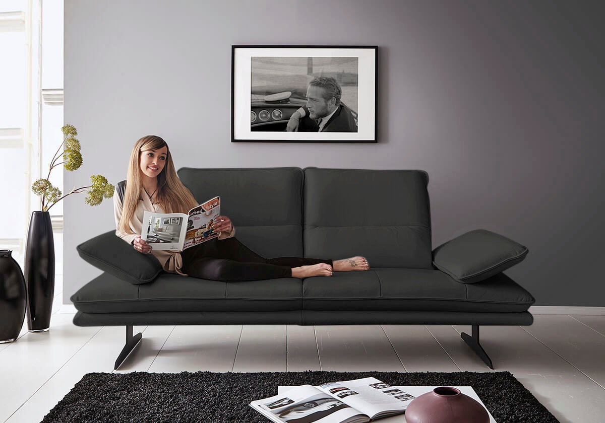 W.SCHILLIG 2-Sitzer "broadway, Designsofa mit tollem Sitzkomfort, Breite 216cm" Sitztiefenverstellung, Kopfteil- & Seitenteilverstellung, Breite 216cm
