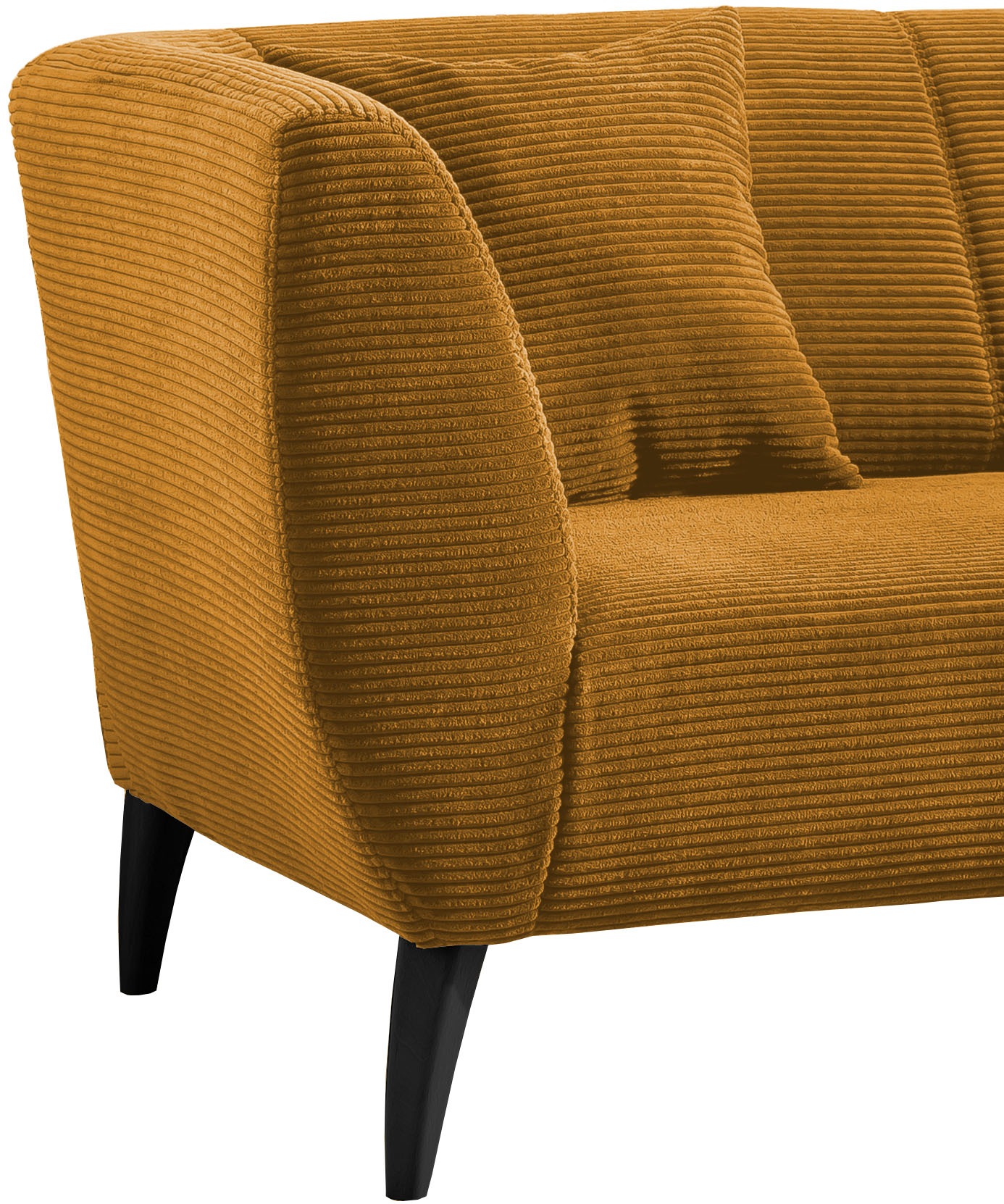 3-Sitzer HOME AFFAIRE, gold (goldfarben), B:208cm H:83cm T:88cm, 100% Polyester, Sofas, zwei verschiedene Fußfarben wählbar 9