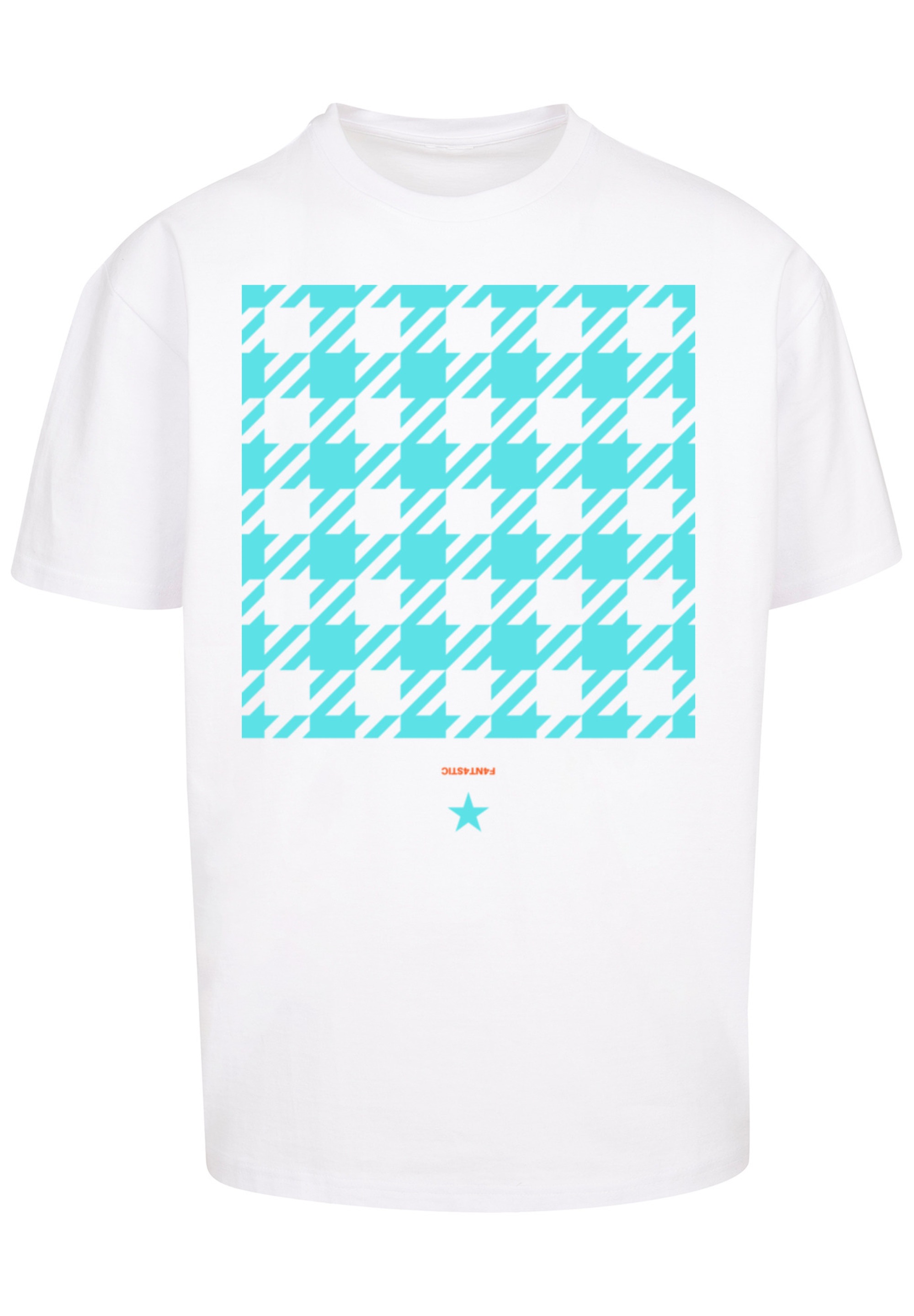F4NT4STIC T-Shirt »Hahnentritt Karo blau«, Print