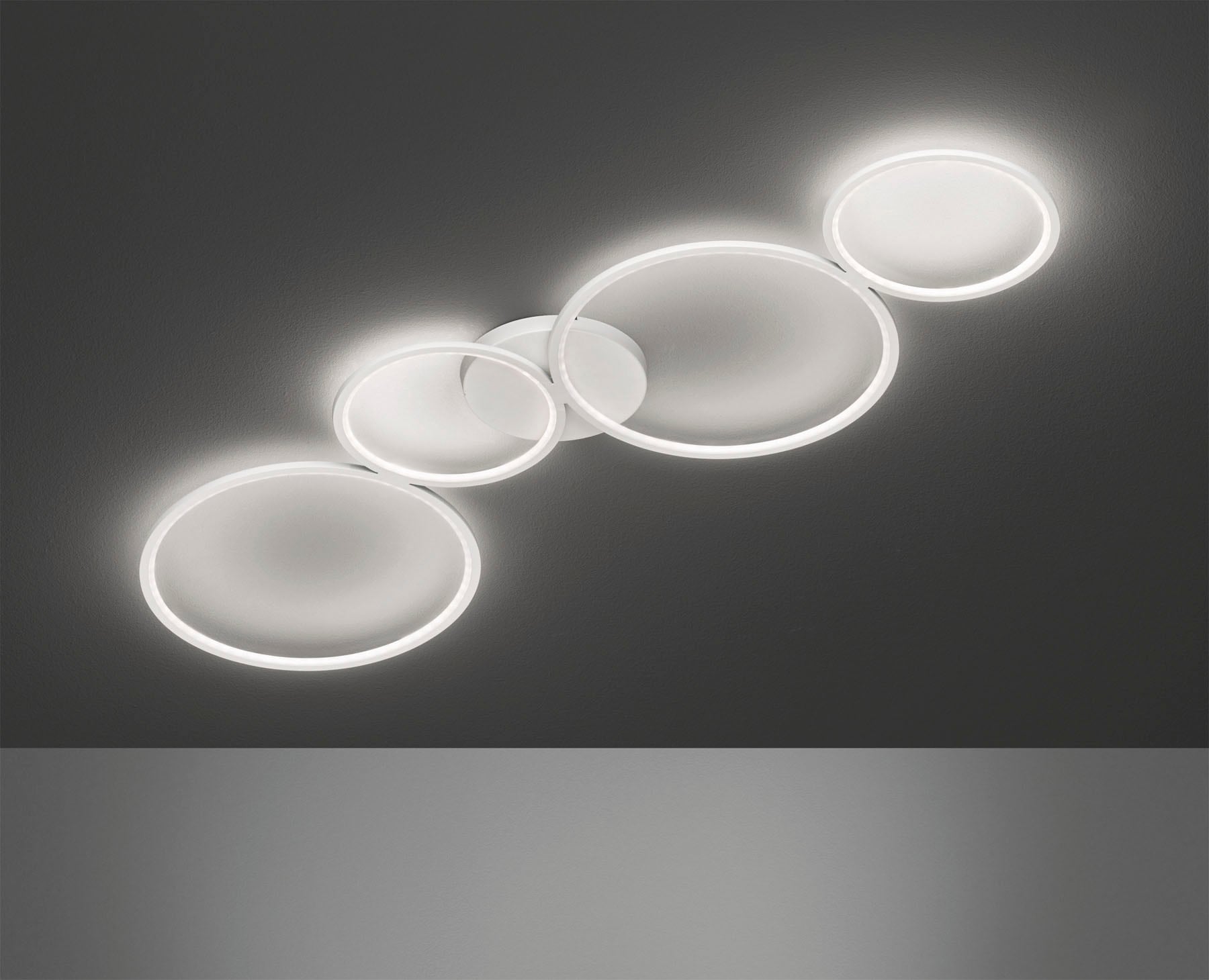 TRIO Leuchten LED Deckenleuchte »Rondo«, 4 flammig, Leuchtmittel LED-Board | LED fest integriert, Deckenlampe LED warmweiß 3000K dimmbar per Wandschalter 4800 Lumen