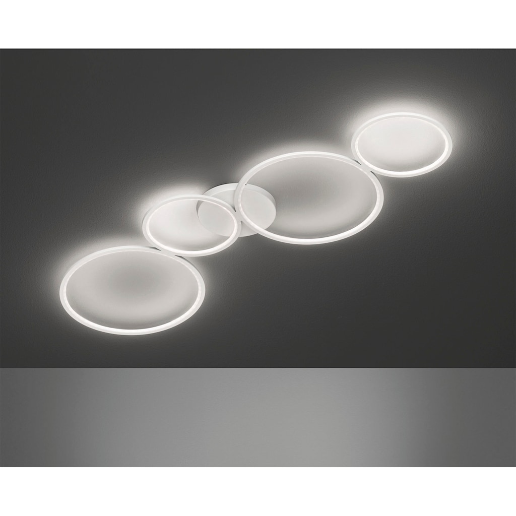TRIO Leuchten LED Deckenleuchte »Rondo«, 4 flammig-flammig, Deckenlampe LED warmweiß 3000K dimmbar per Wandschalter 4800 Lumen