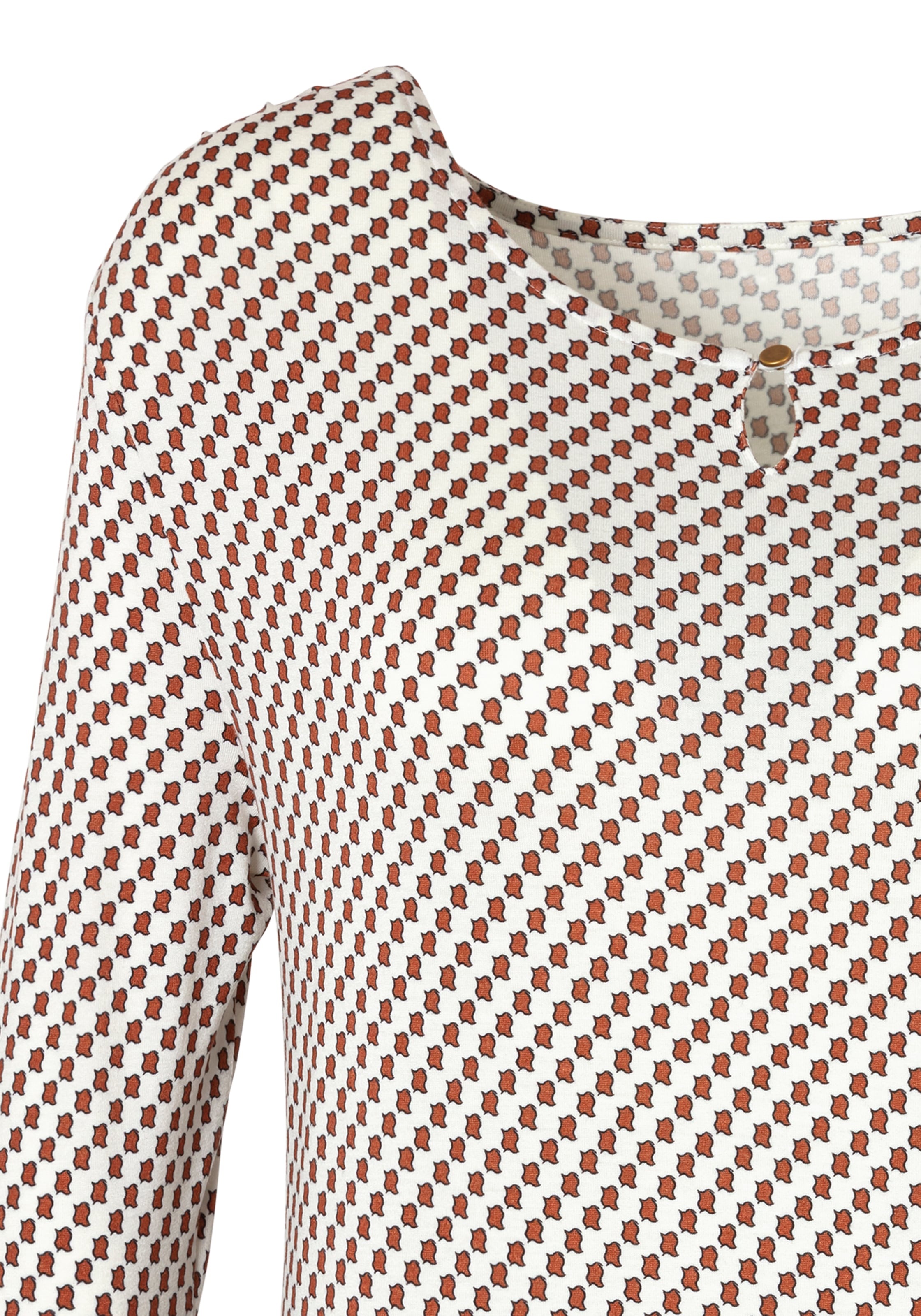 Vivance Rundhalsshirt »mit goldfarbenem Zierknopf am Ausschnitt«, (2er-Pack), aus weichem Viskose-Stretch