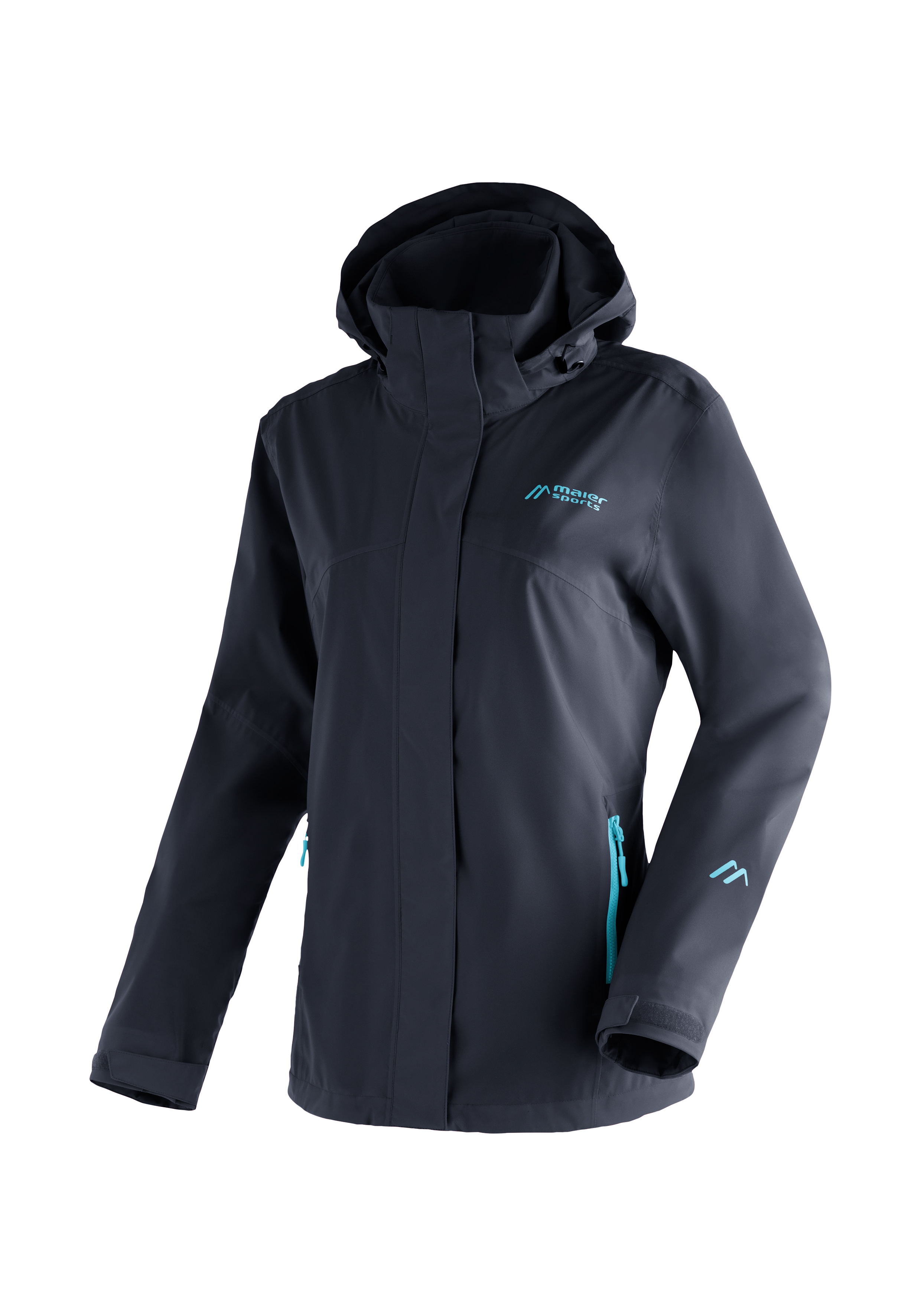 Maier Sports Regenjacke "Metor rec W" Damen Jacke mit Kapuze, Windjacke wasserdicht atmungsaktiv, Reg. Fit
