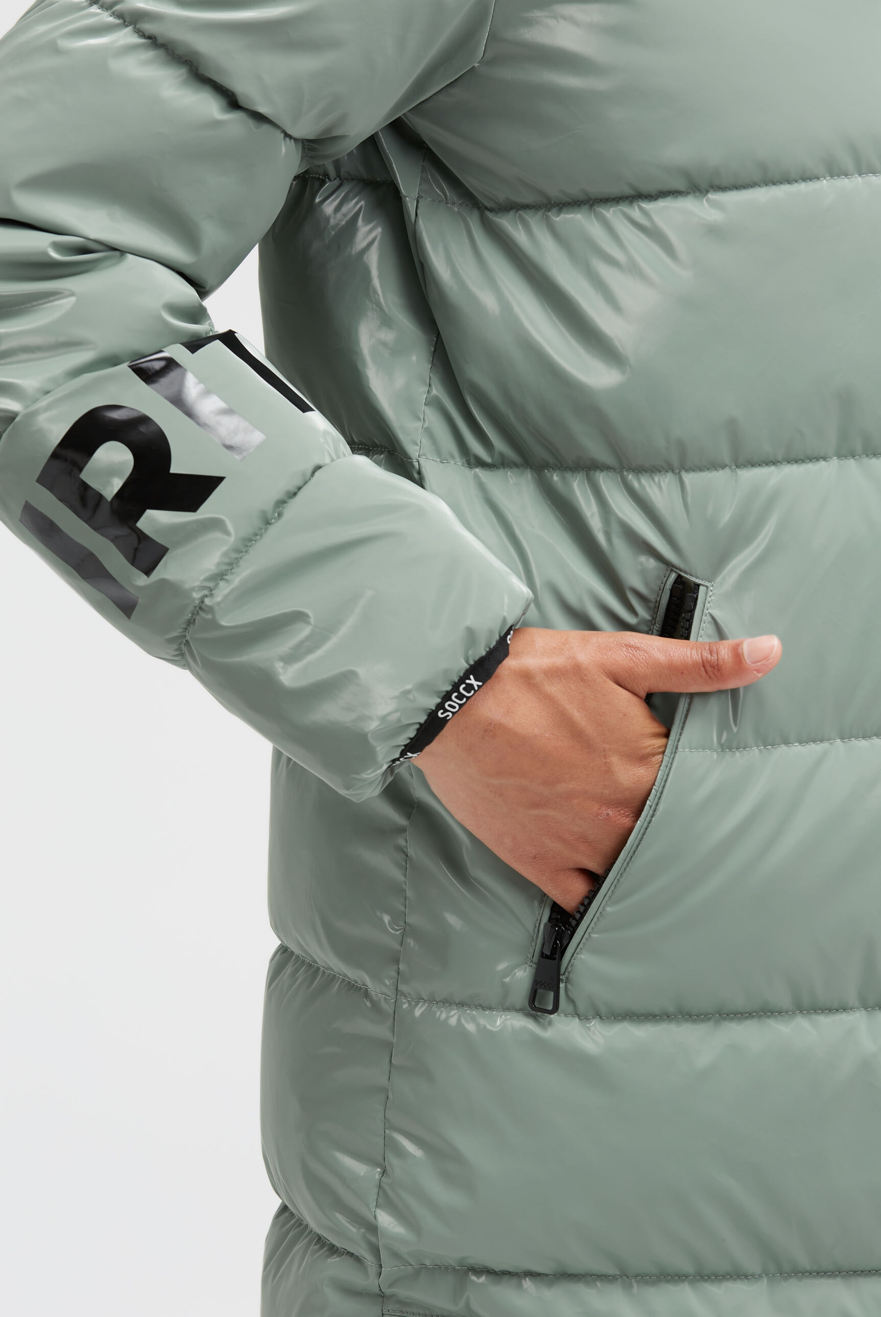 SOCCX Parka mit Kapuze mit Reißverschluss an den Einschubtaschen