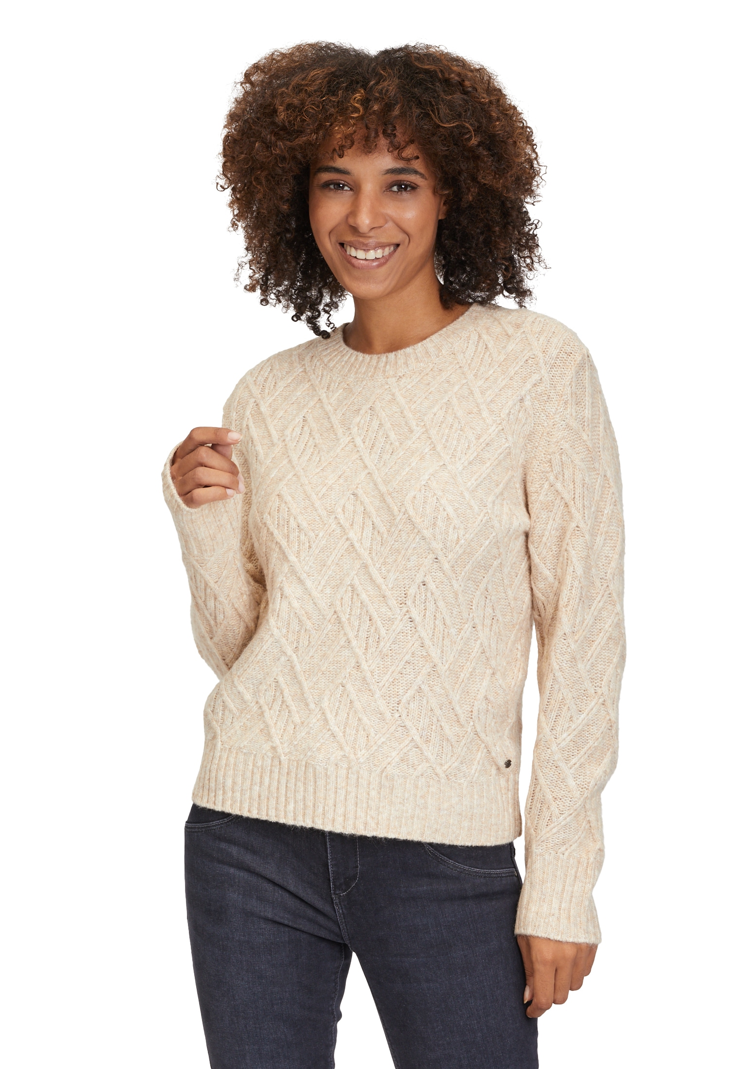 Betty&Co Strickpullover "Betty & Co Strickpullover mit Rundhalsausschnitt", Struktur