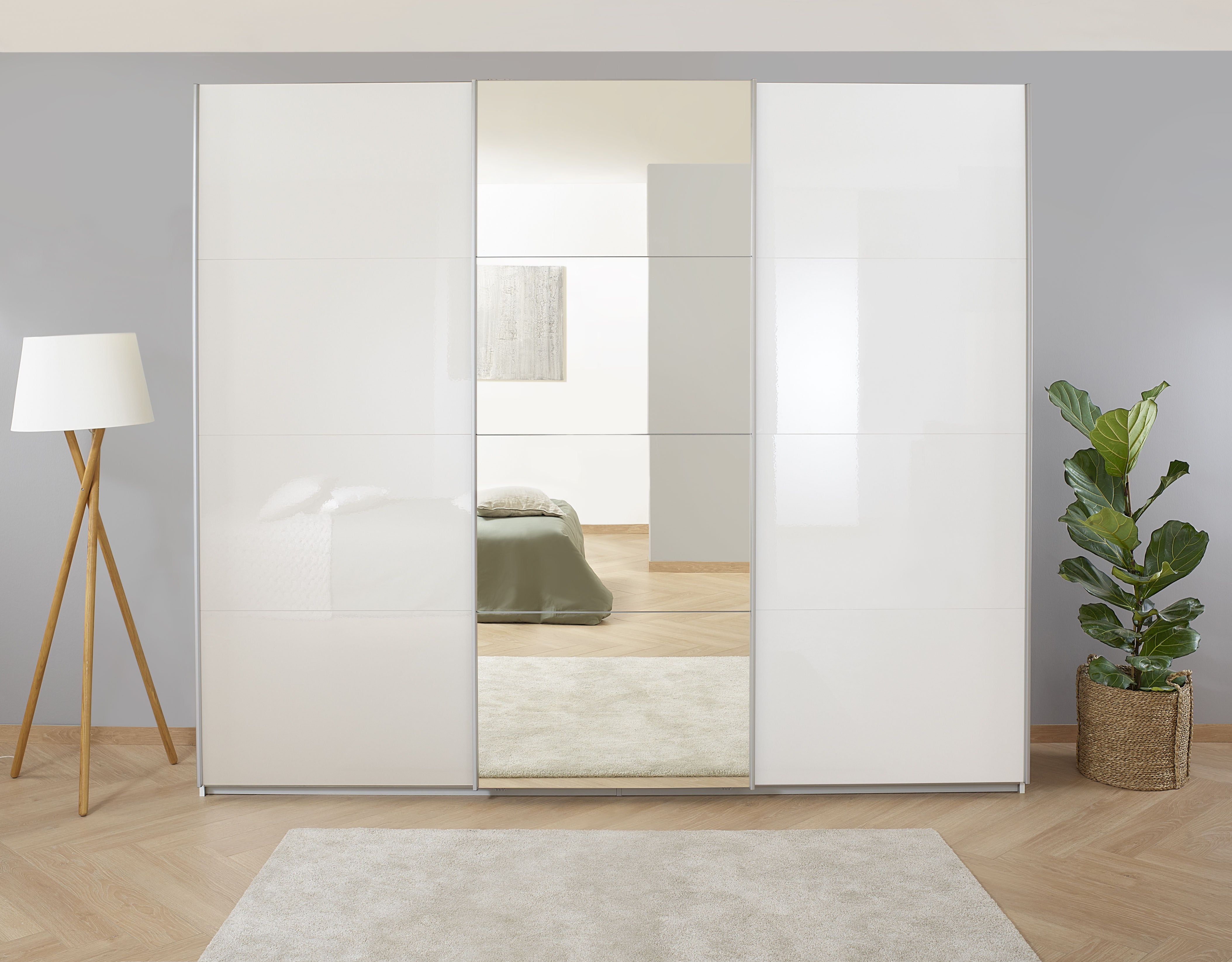 OTTO home Kleiderschrank "Mehrzweckschrank Aktenschrank Möbel Mietswohnung Schlafzimmer KOLUNA" 3 Ausstattungen BASIC/CLASSIC/PREMIUM (inkl. SOFT-CLOSE-FUNKTION), Breiten 203/271/315/360cm Höhen 210/229 Hochglanzfront MADE IN GERMANY
