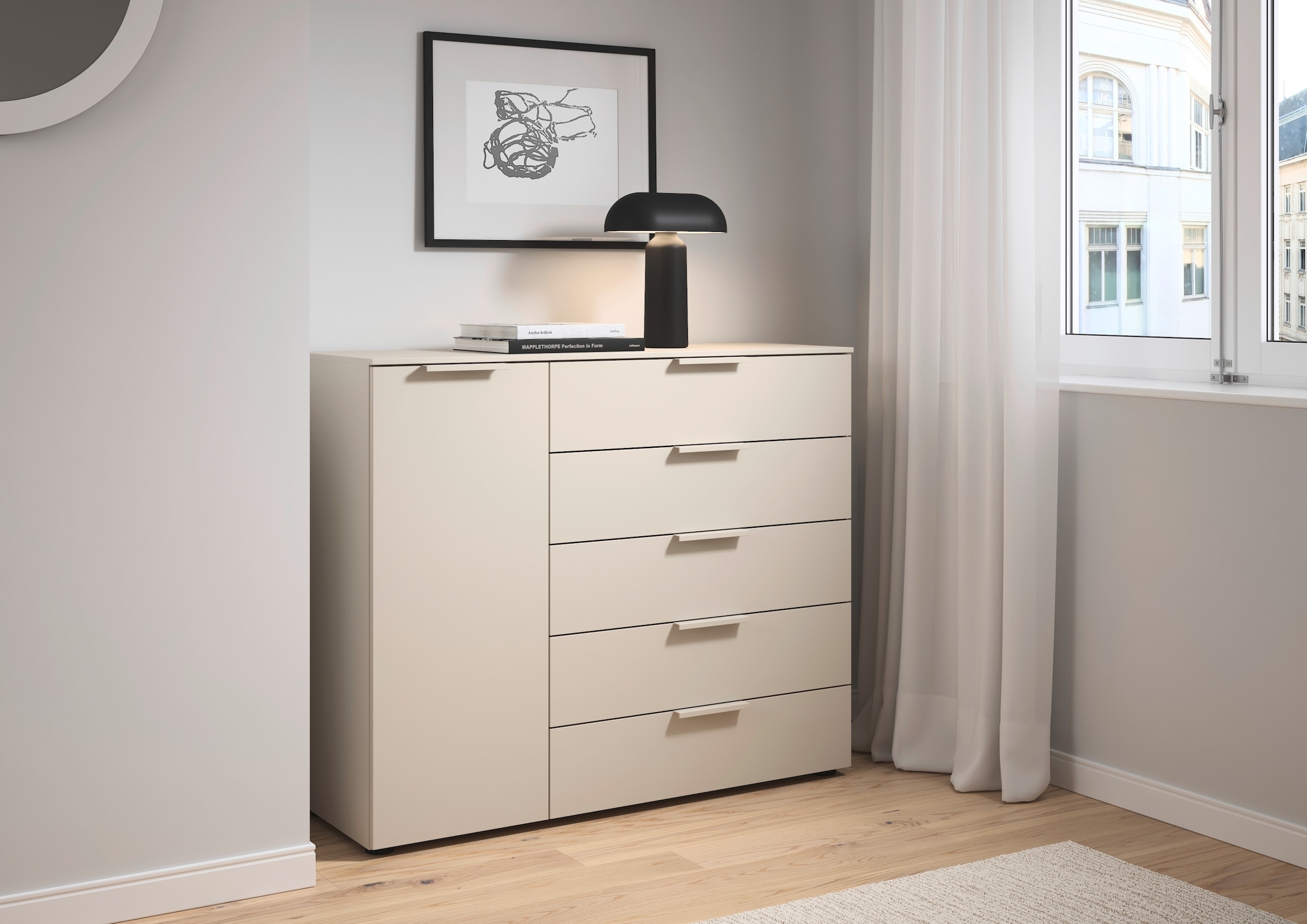 LeGer Home by Lena Gercke Kommode "Serina", mit 5 Schubkästen und 1 Tür sow günstig online kaufen