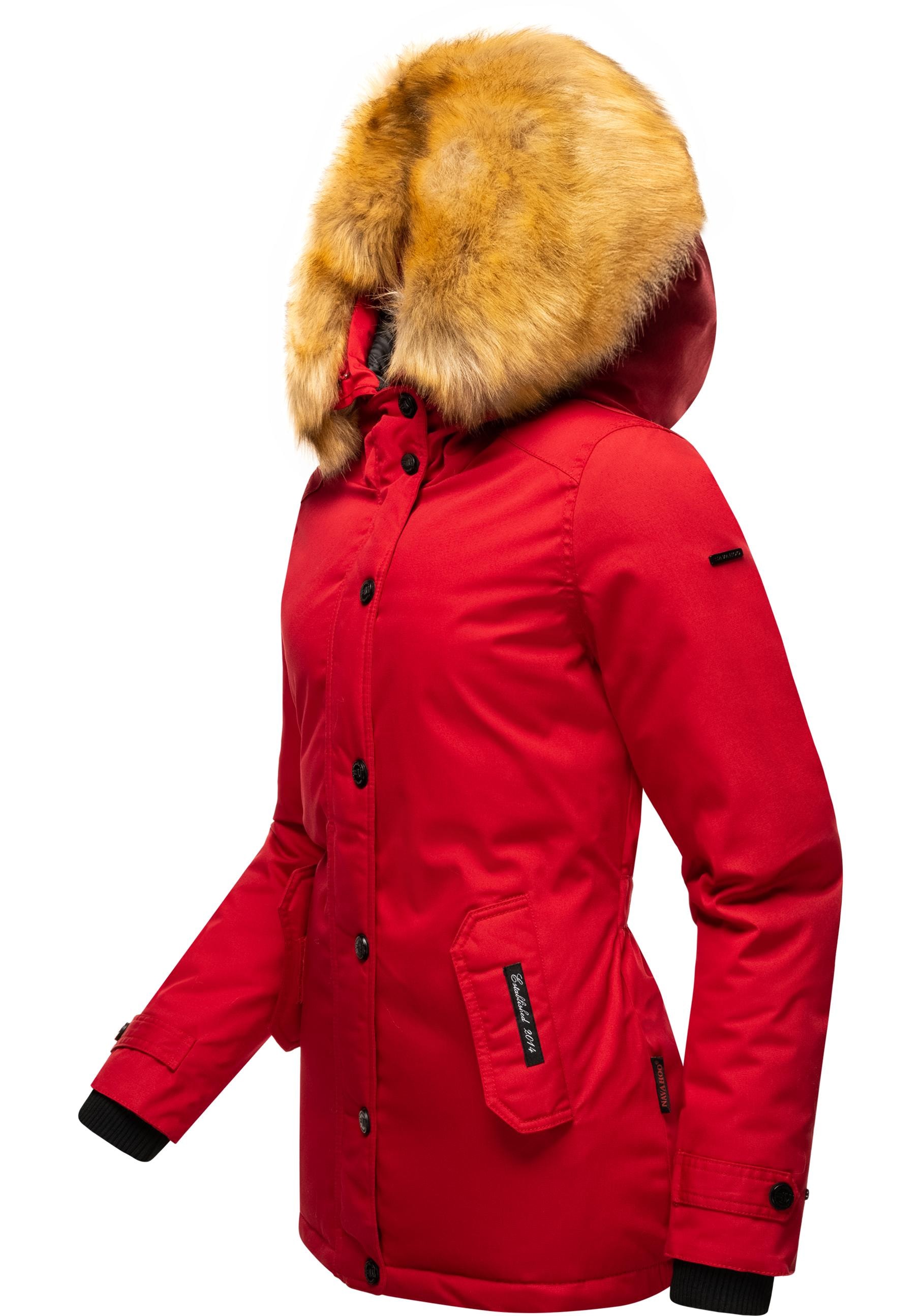 Navahoo Winterjacke »Laura«, mit Kapuze, edler Parka mit Kunstfell-Kapuze