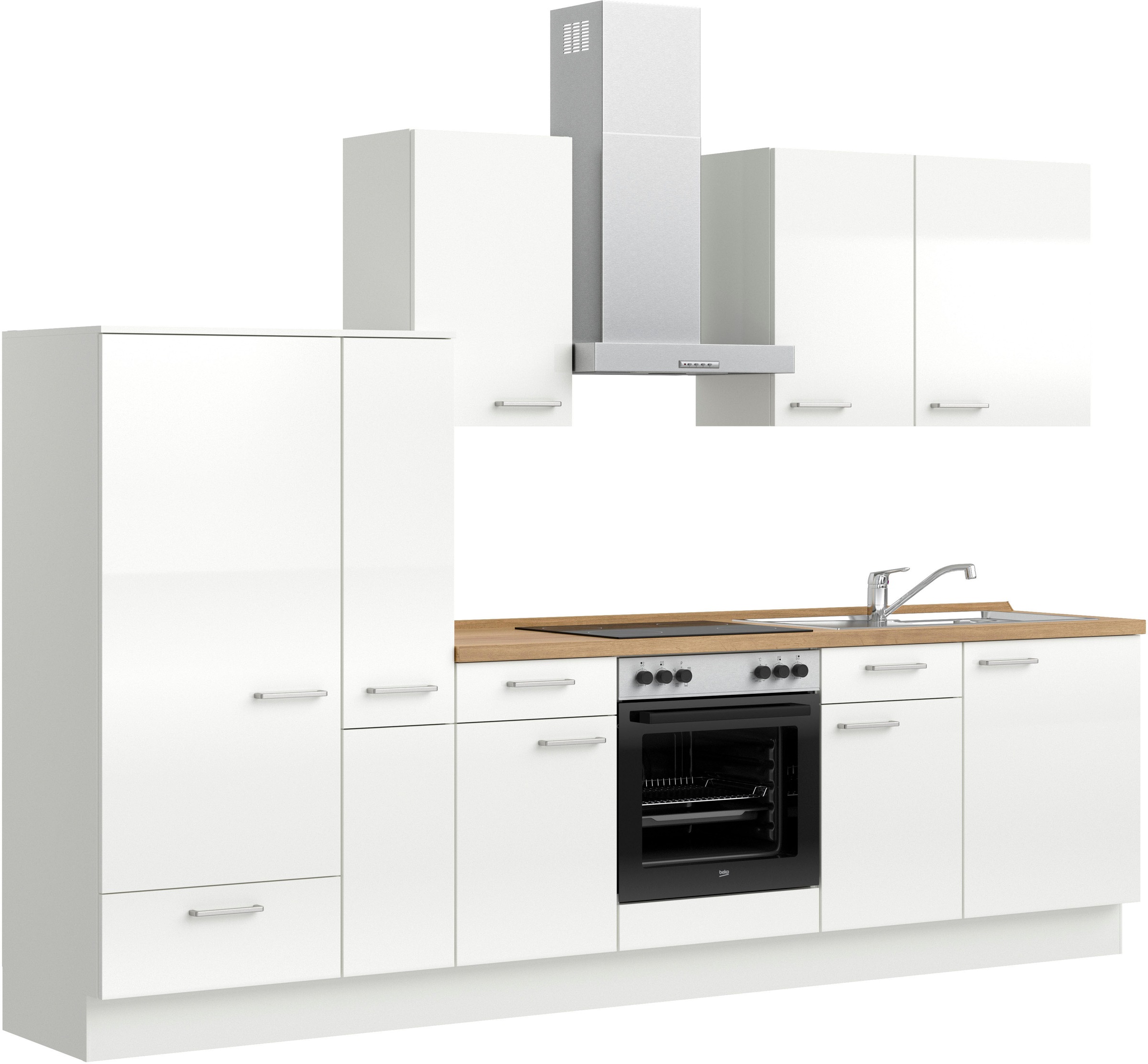 nobilia® Küchenzeile »"Flash I"«, vormontiert, Ausrichtung wählbar, Breite 300 cm, wahlw. mit E-Geräten