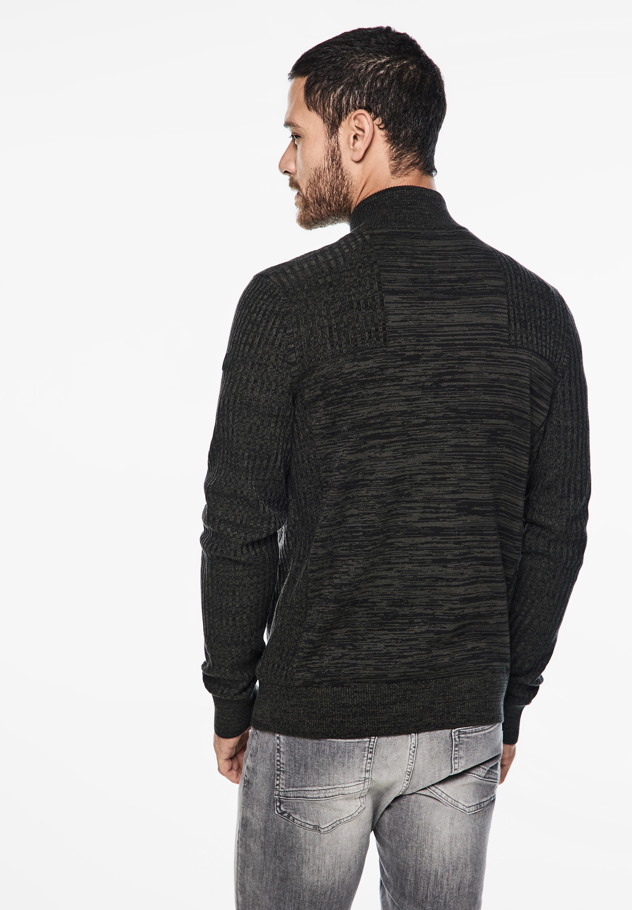 STREET ONE MEN Strickjacke, aus reiner Baumwolle