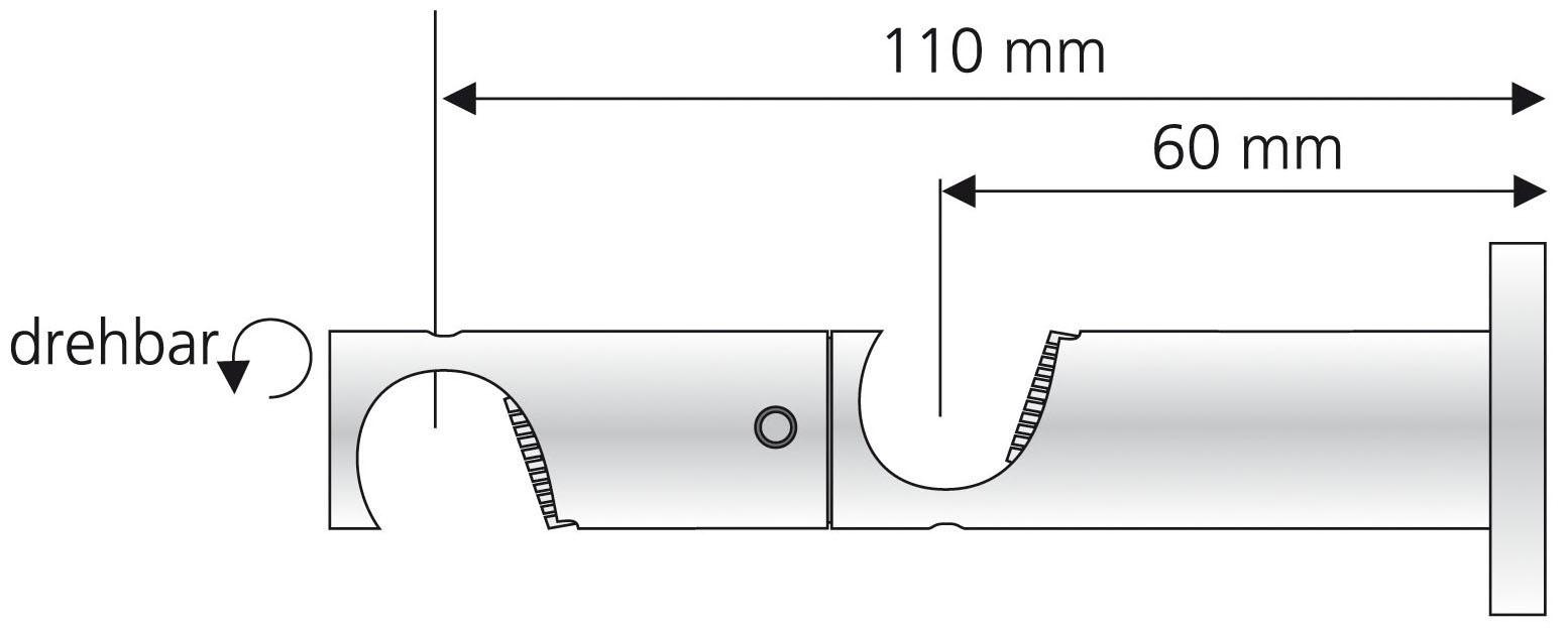 Liedeco Kombiträger, (1 St.), Innenlaufprofil Ø 16 mm