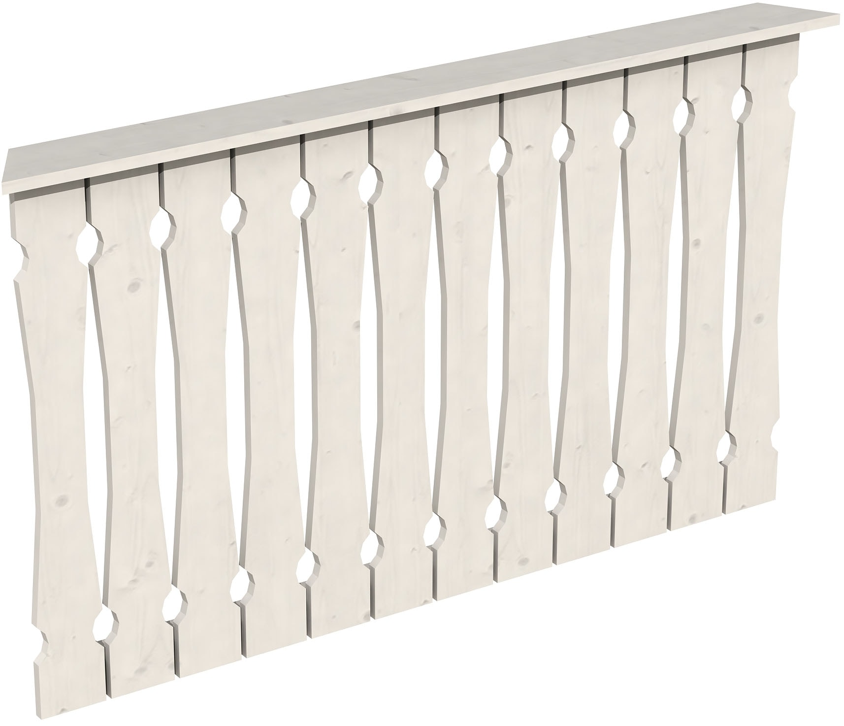 Brüstungsgeländer SKANHOLZ, H:96cm L:150cm, weiß, Geländer, "Balkonschalung"