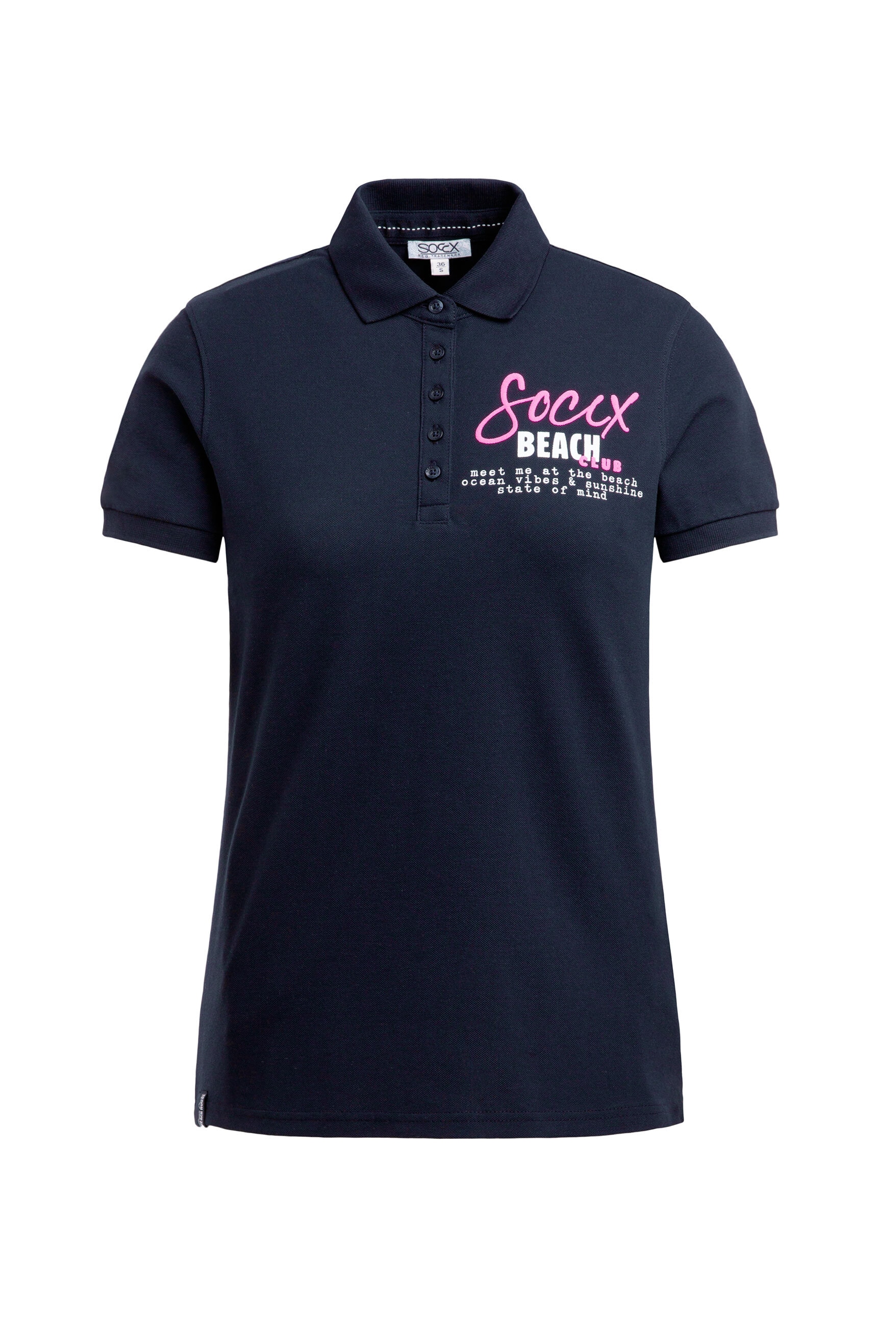 SOCCX Poloshirt mit Puff-Print