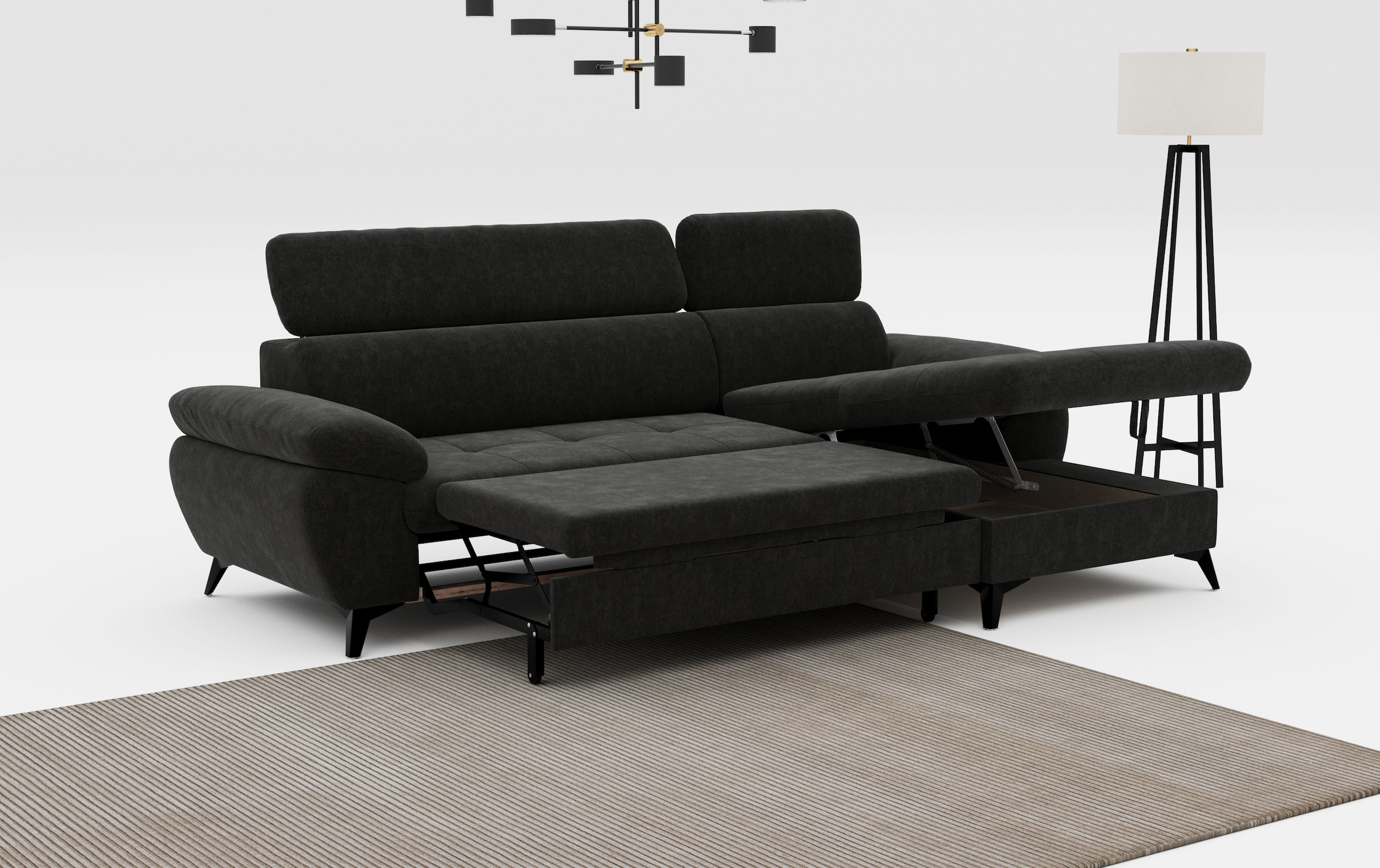COTTA Ecksofa »Hudson L-Form«, mit Kopfteilverstellung, wahlweise mit Bettfunktion & Bettkasten