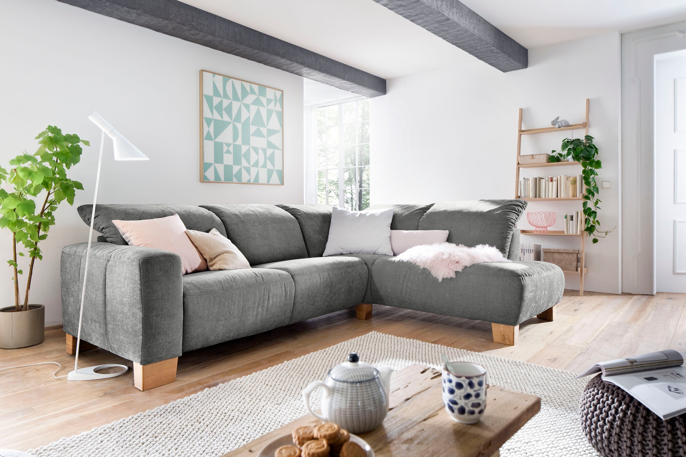Home affaire Ecksofa "Hörnum bequemes Wohlfühlsofa, Federkern, Breite 281cm günstig online kaufen
