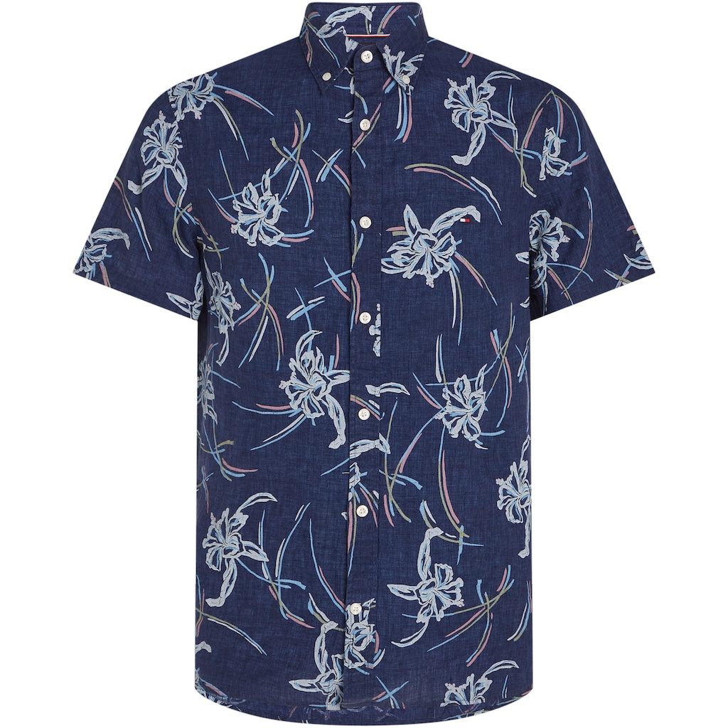 Tommy Hilfiger Leinenhemd »LI TROPICAL PRT SF SHIRT«, mit tropischen Print