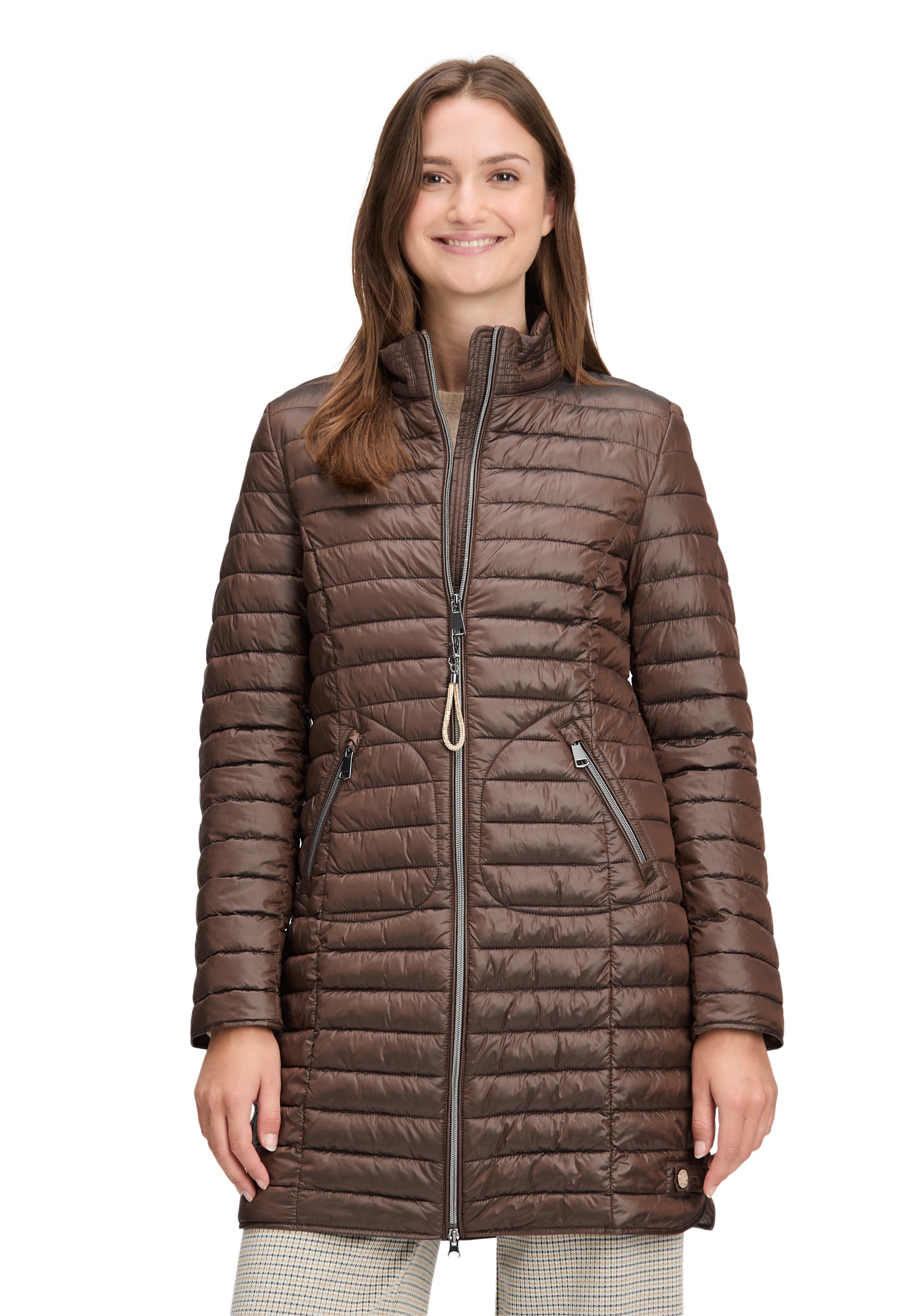 Cartoon Steppjacke "Damen mit Reißverschlusstaschen" günstig online kaufen