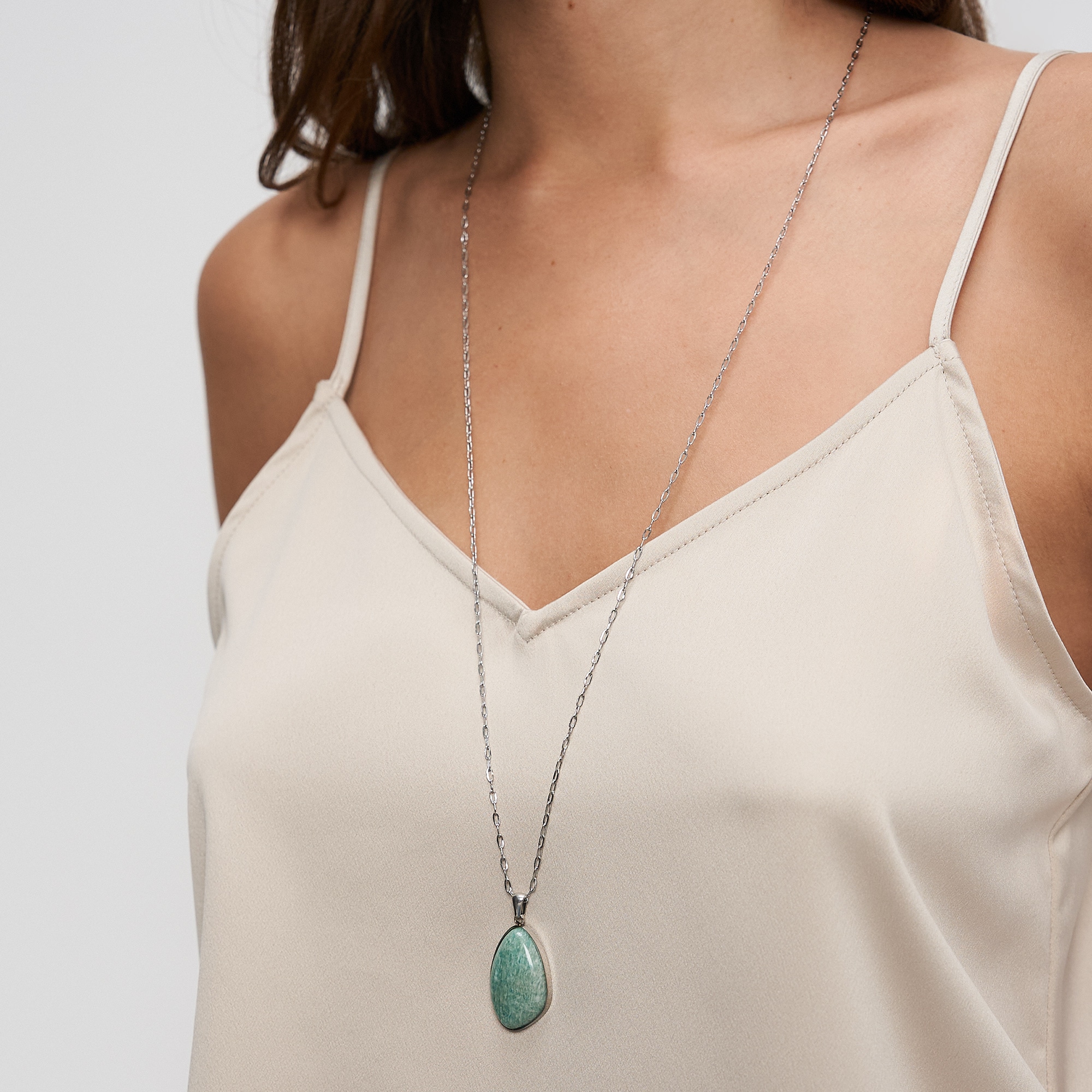 s.Oliver Lange Kette »Stone« mit Amazonit, Moosachat oder Rosenquarz