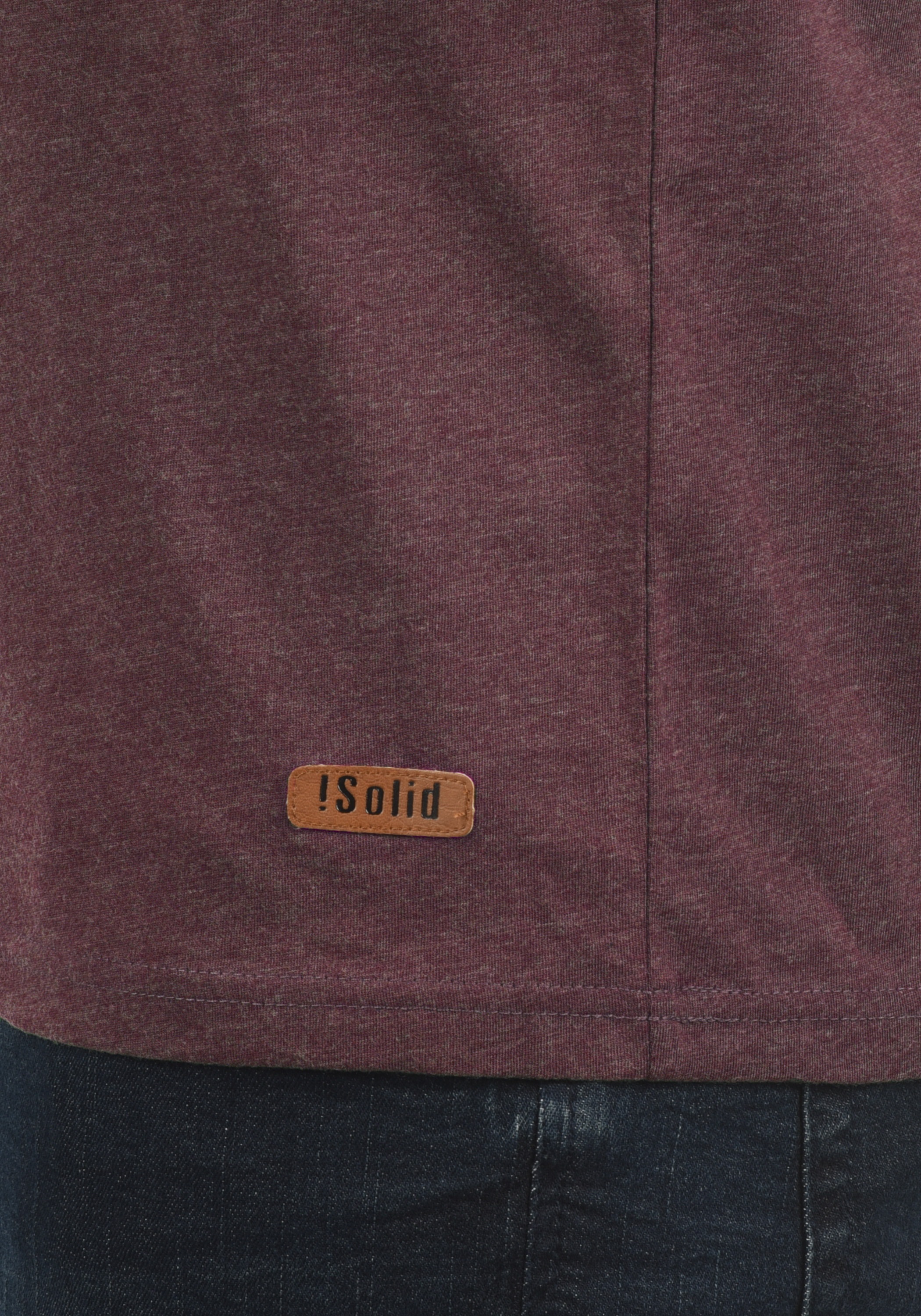 !Solid Rundhalsshirt SDVolker Kurzarmshirt mit Knopfleiste günstig online kaufen