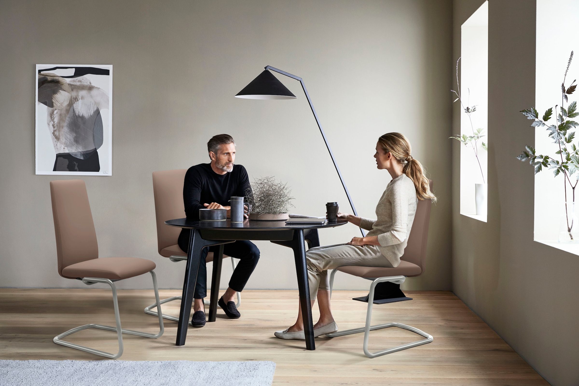 Stressless® Polsterstuhl »Laurel«, Leder BATICK, High Back, Größe L, mit Beinen aus Stahl in Schwarz matt