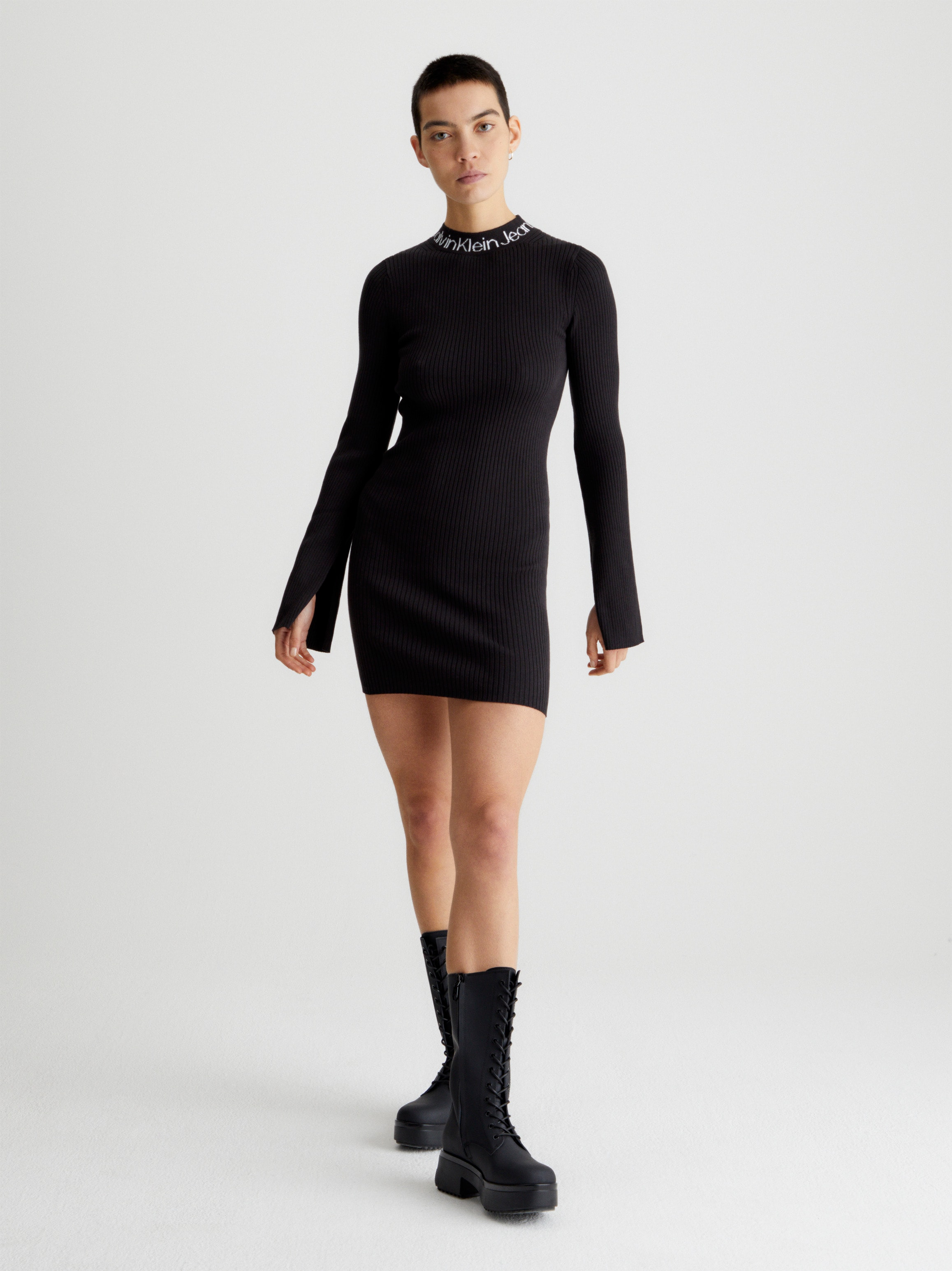 »LOGO INTARSIA Calvin Klein kaufen DRESS« SWEATER Jeans Sweatkleid BAUR online |