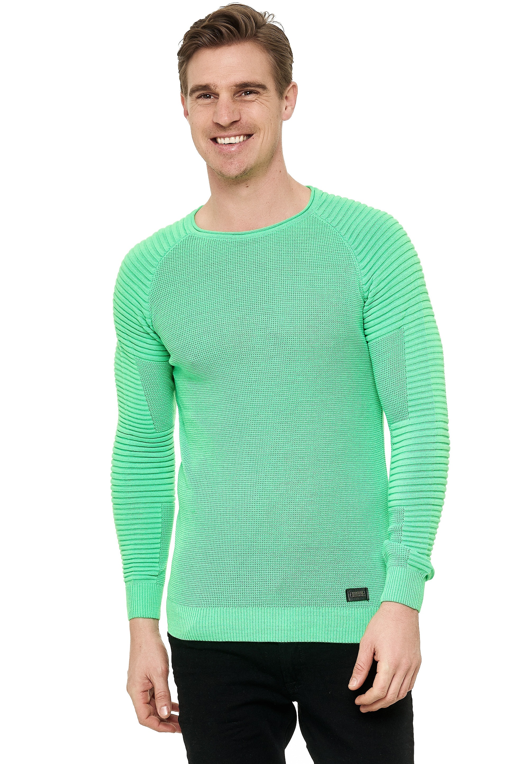 Rusty Neal Strickpullover, mit modernem Rundhalsausschnitt