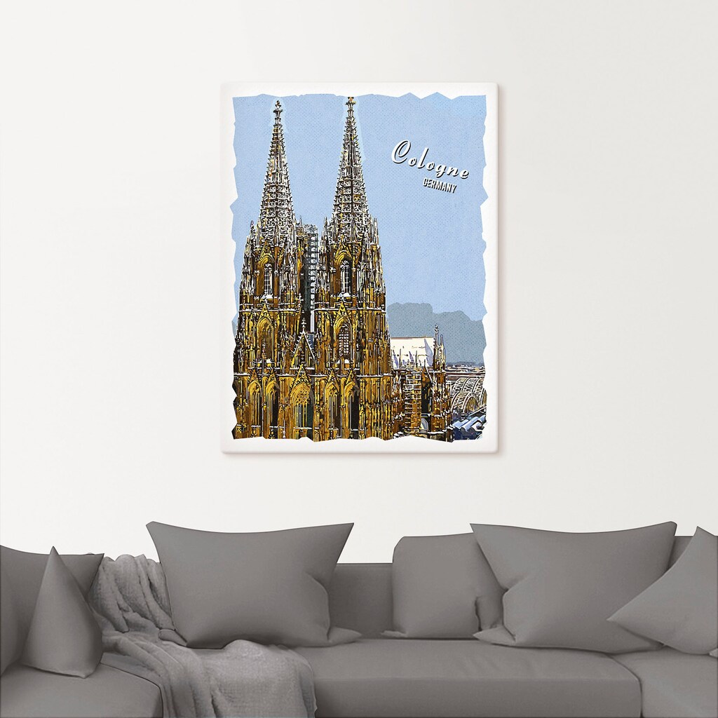 Artland Leinwandbild »Köln Dom Grafik«, Köln, (1 St.)