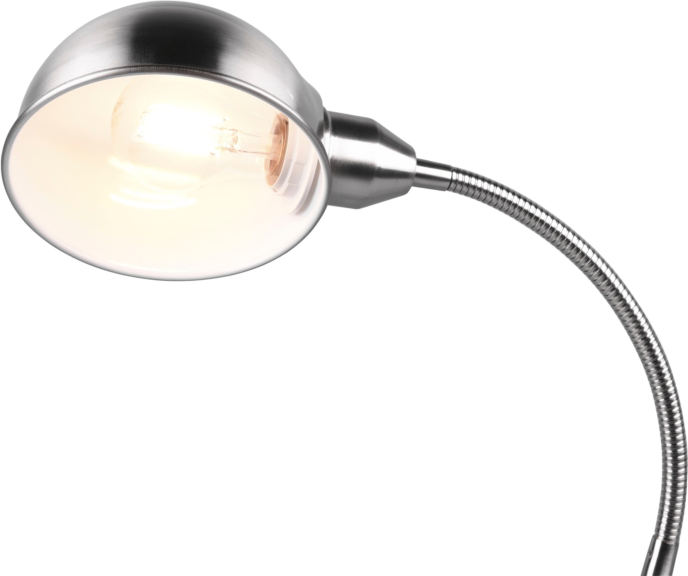 TRIO Leuchten Schreibtischlampe »Perry«, 1 flammig, Leuchtmittel E27 | ohne Leuchtmittel, Tischleuchte Büro, exkl. 1xE27 10W, flex. verstellbar, Schnurschalter