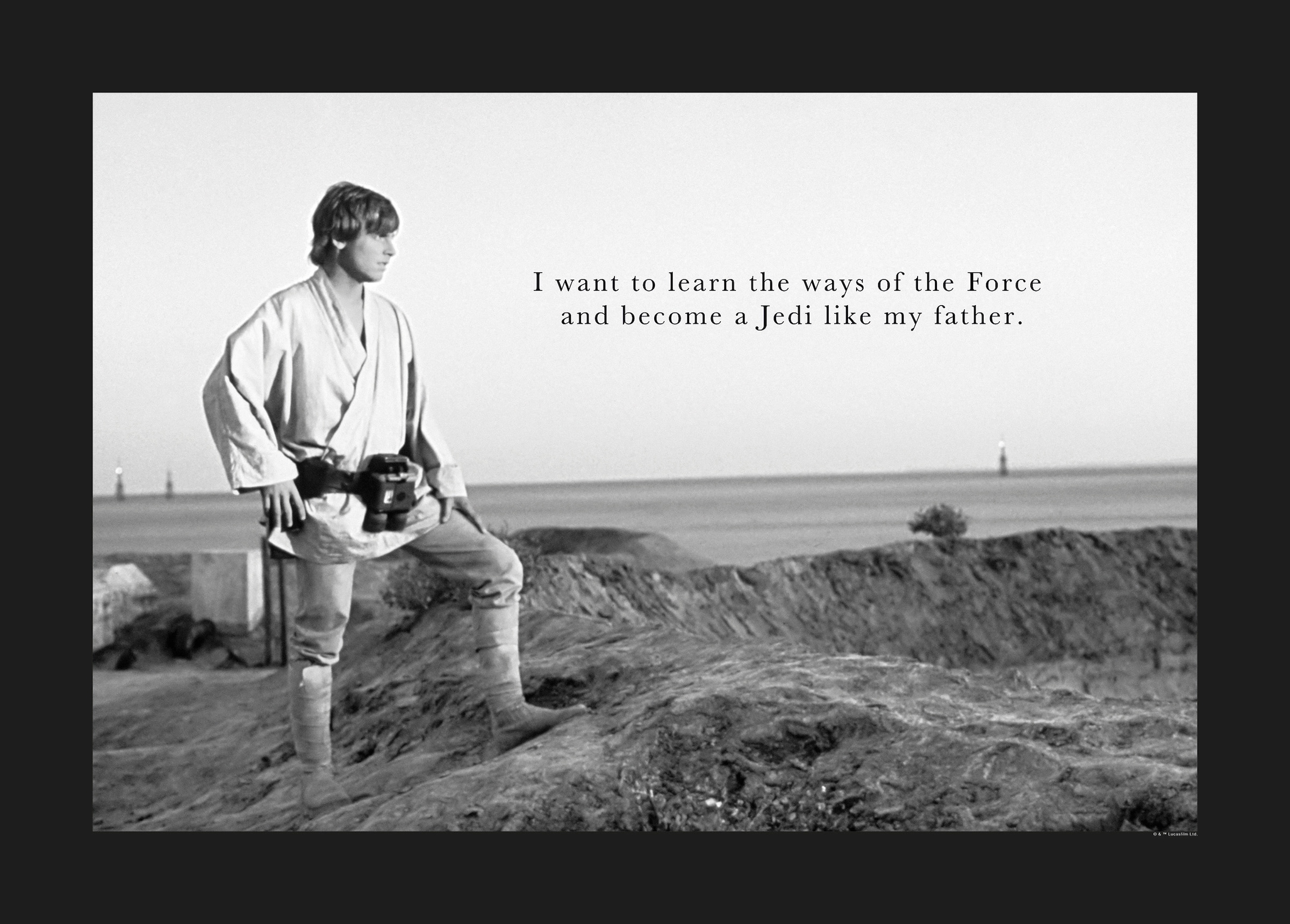 Komar Bild "Star Wars Classic Luke Quote" Star Wars 1 Stk. tlg. Wandbild zur Dekoration im Kinderzimmer - ohne Rahmen