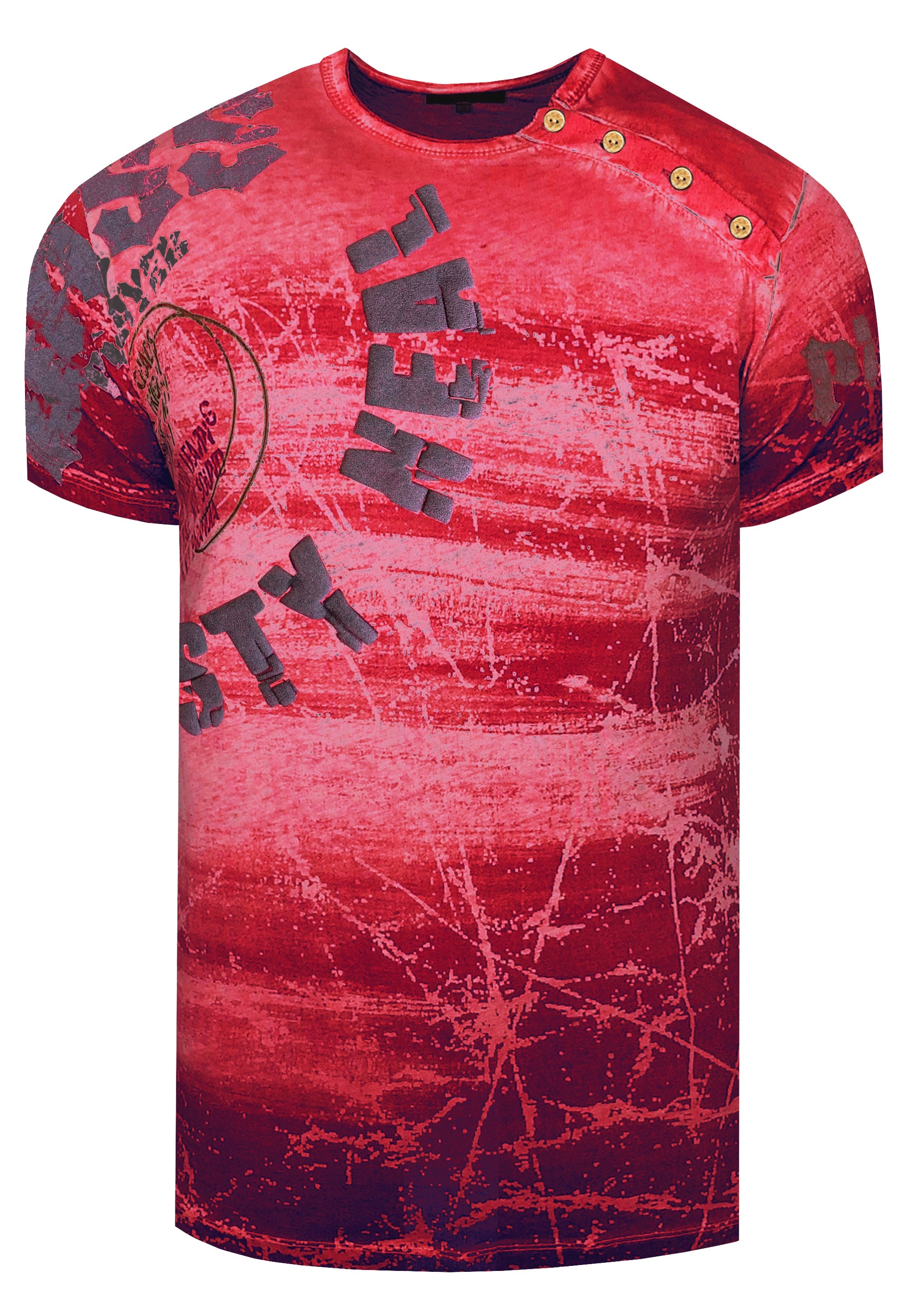 Rusty Neal T-Shirt mit großflächigem Front-Print