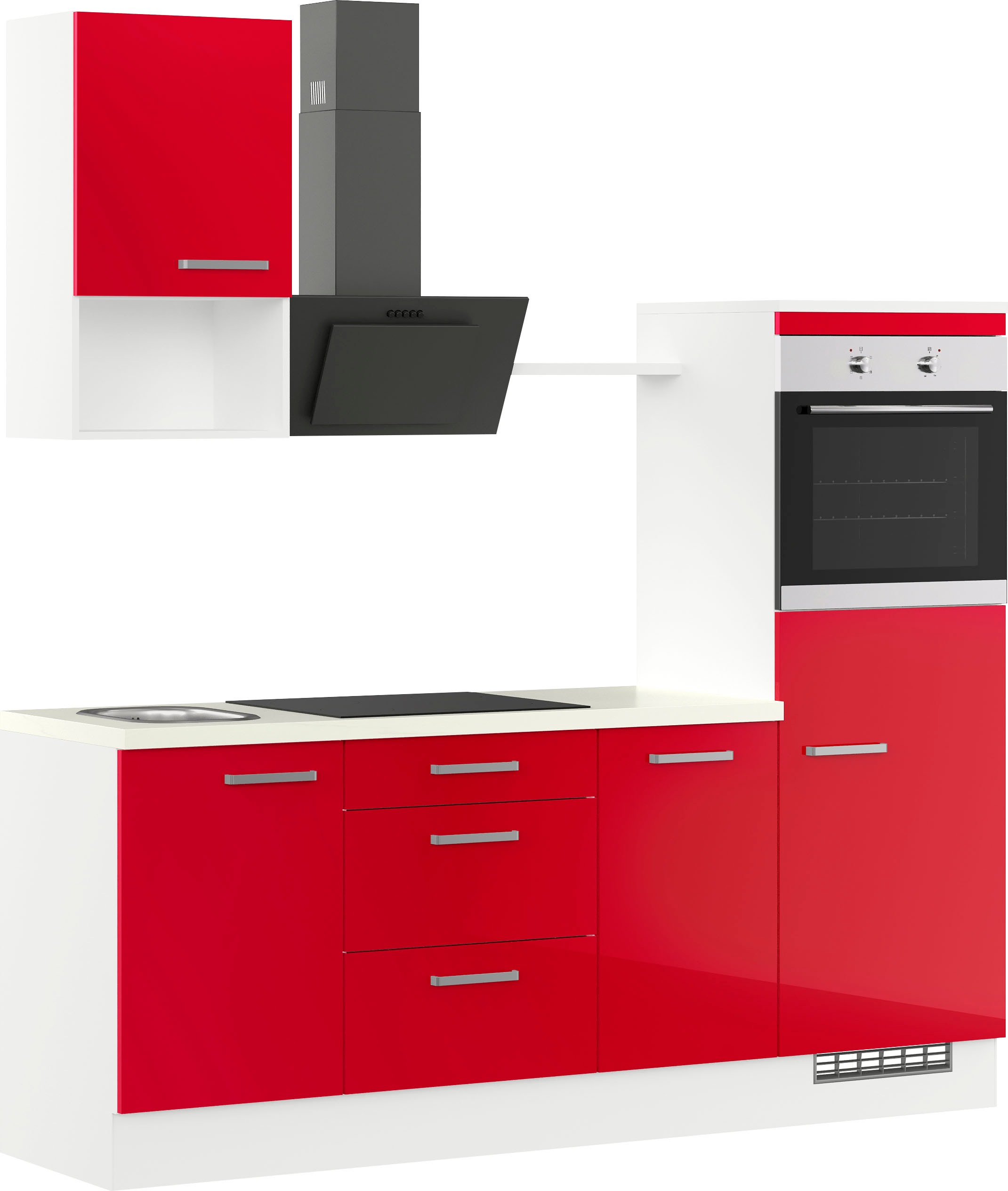 IMPULS KÜCHEN Küche »IP 4050«, vormontiert, mit E-Geräten, Breite 215 cm  bestellen | BAUR | Mehrzweckschränke