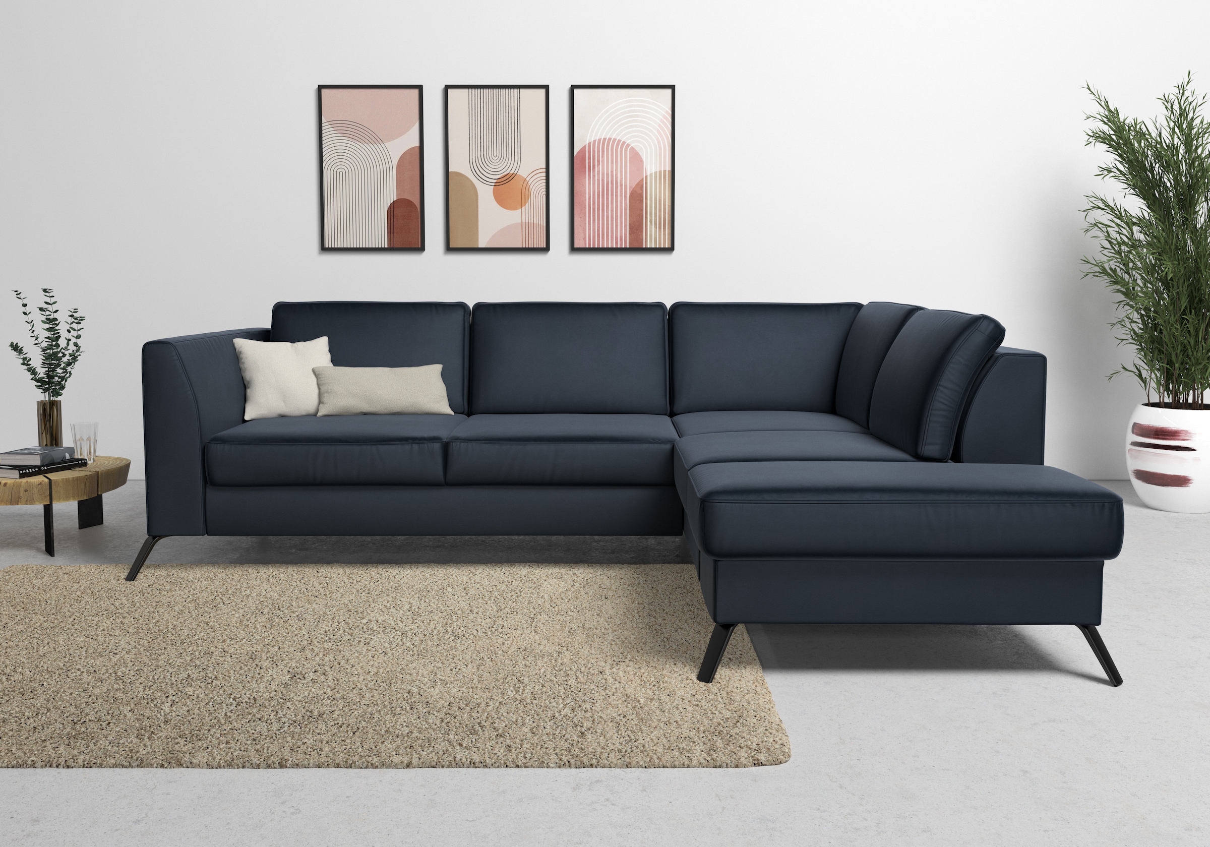sit&more Ecksofa "Olsen L-Form" inklusive Sitztiefenverstellung, optional Schlaffunktion, 15cm hoch