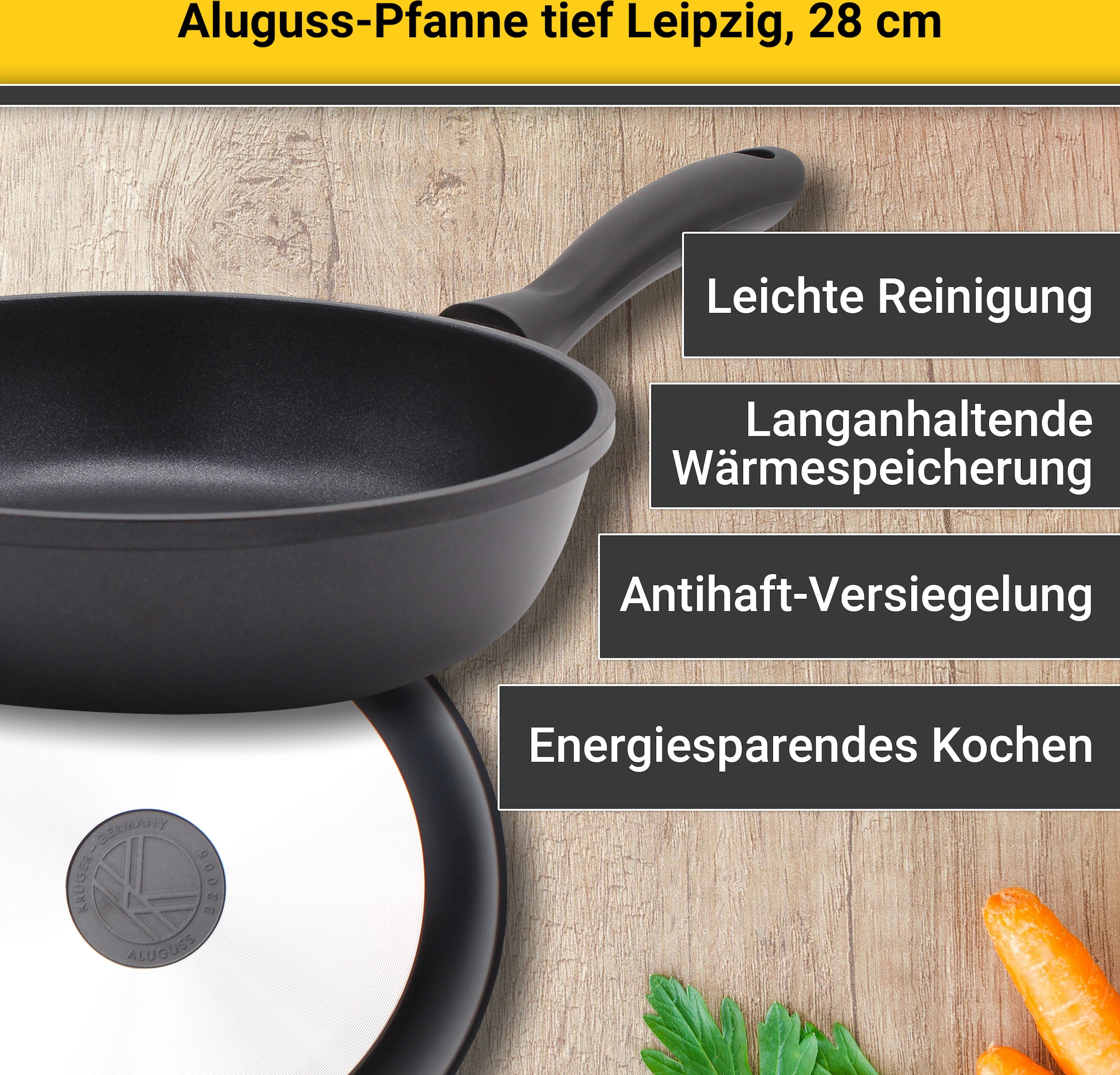 | Bratpfanne, Aluminiumguss, (1 BAUR tiefe kaufen Ausführung tlg.), Krüger