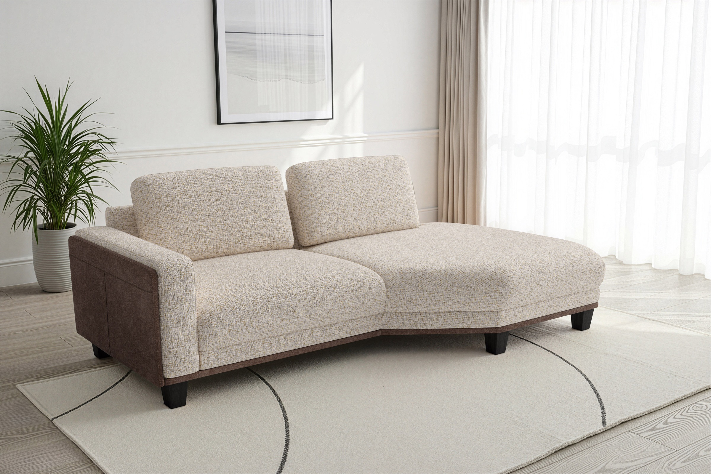 sit&more Ecksofa "Concept" Modernes Sofa in drei Fußfarben zur Auswahl