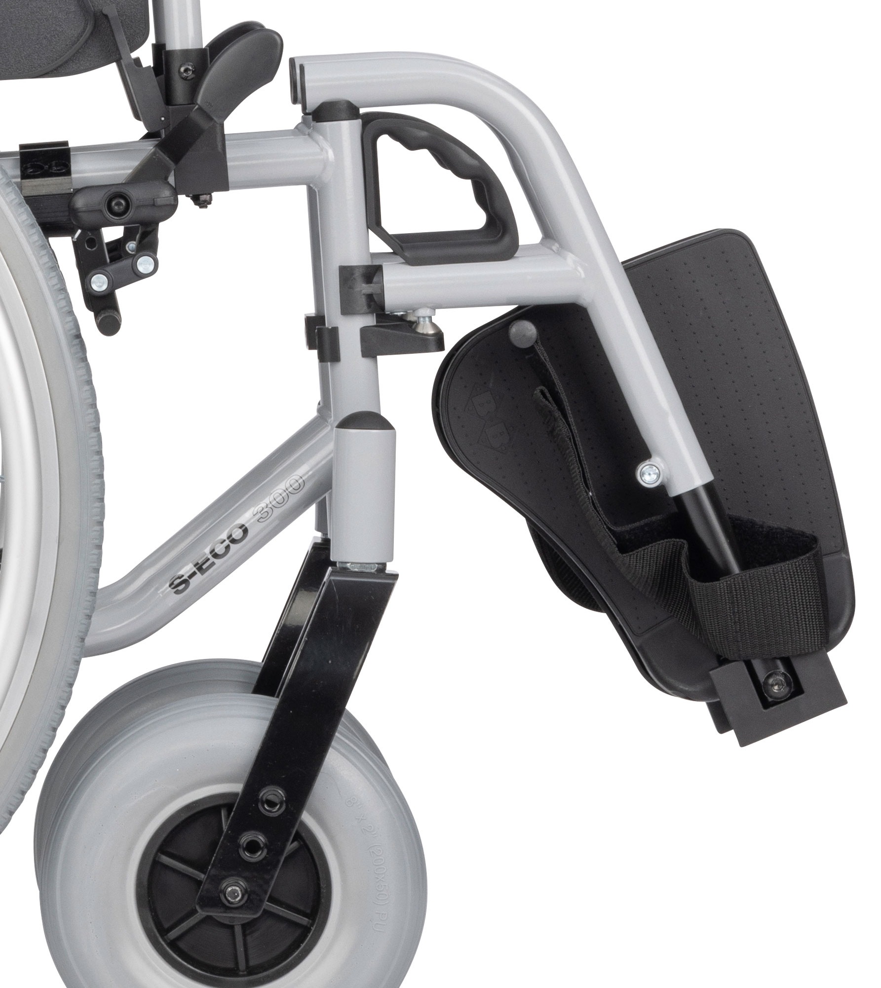 Bischoff & Bischoff Transportrollstuhl »S-Eco 300, variable Sitzbreiten«, abschwenkbare Beinstützen, Ankipphilfe