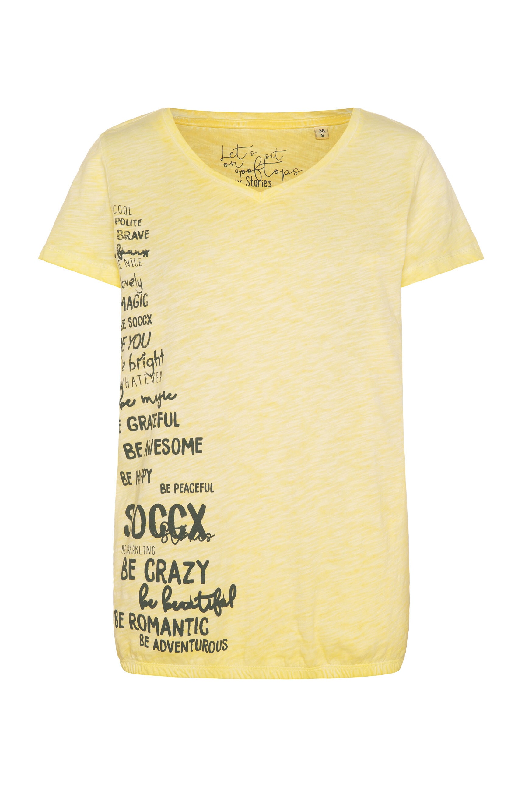 SOCCX V-Shirt, mit Gummizug im Saum