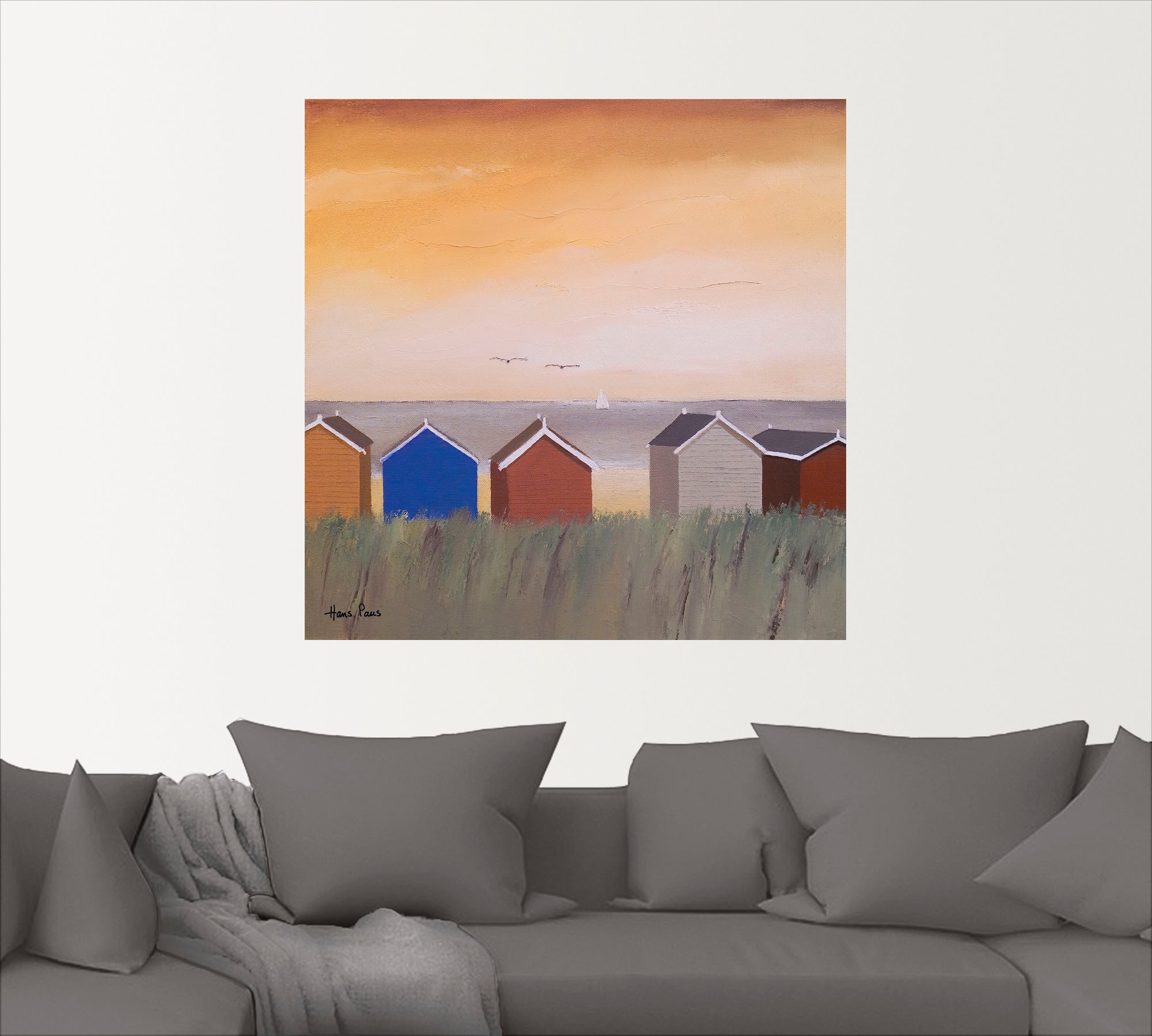 Artland Wandbild "Strandhäuser II", Strand, (1 St.), als Leinwandbild, Wand günstig online kaufen