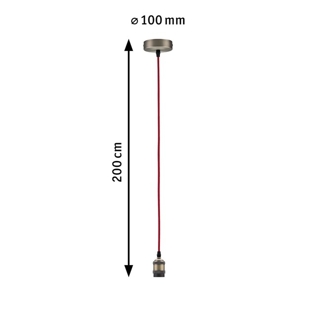 Paulmann Pendelleuchte »Neordic Eldar max. 1x60W Rot/Nickel gebürstet 230V  Metall«, 1 flammig-flammig, E27 | BAUR