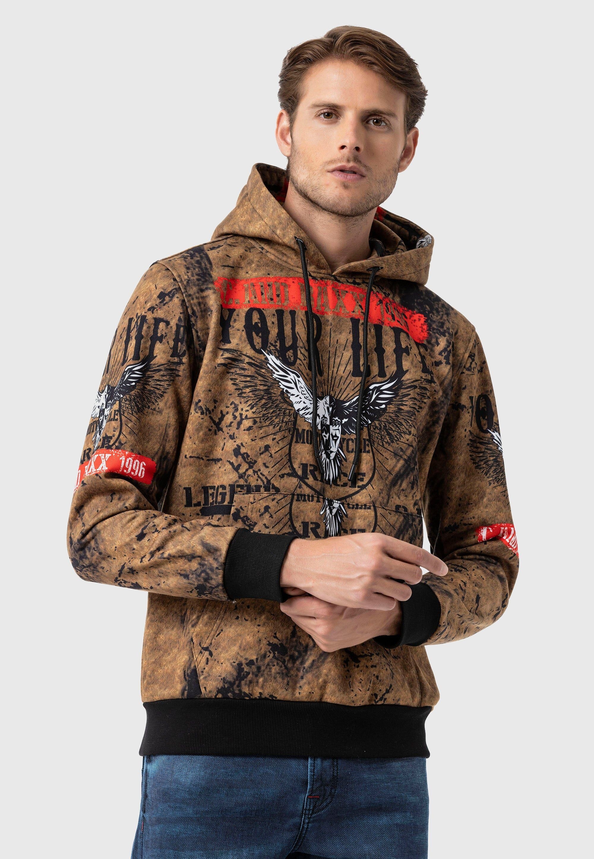 Cipo & Baxx Kapuzenpullover "Sweatshirts", (1 tlg.), mit Allover-Print günstig online kaufen