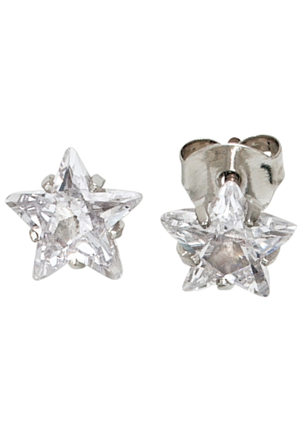 JOBO Damen Paar Ohrstecker "Ohrringe Stern Sterne 8 mm", Silber 925 (Sterlingsilber)silber 925, Silber 925 (Sterlingsilber), Ohrringe, 925 Silber mit