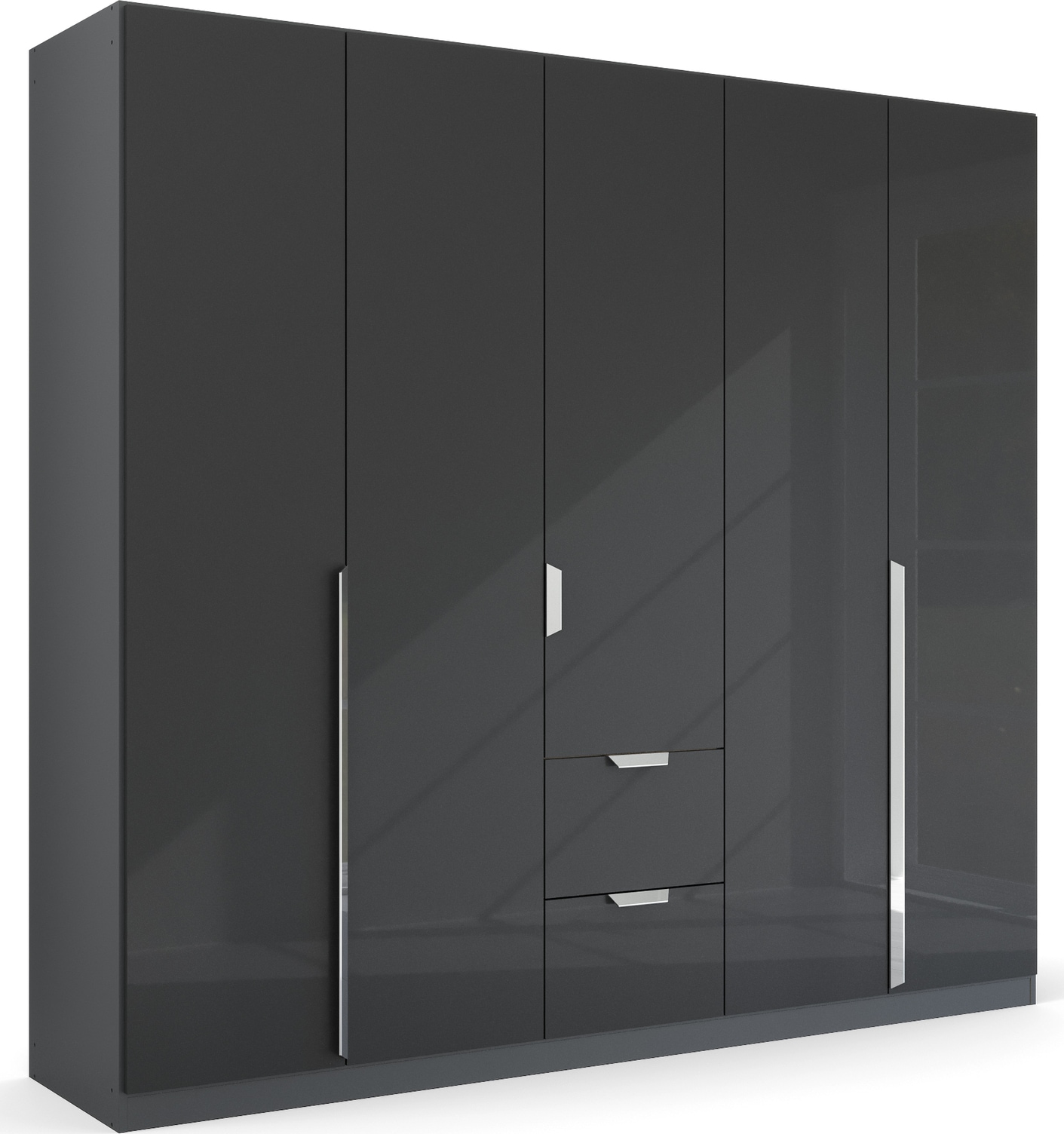 rauch Drehtürenschrank "Kleiderschrank Schrank Garderobe Ankleide GLAMOUR BY QUADRA SPIN" Breiten: 181/226/271 cm, Höhe 210 cm, mit eleganter Hochglanzfront und Stangengriff MADE IN GERMANY