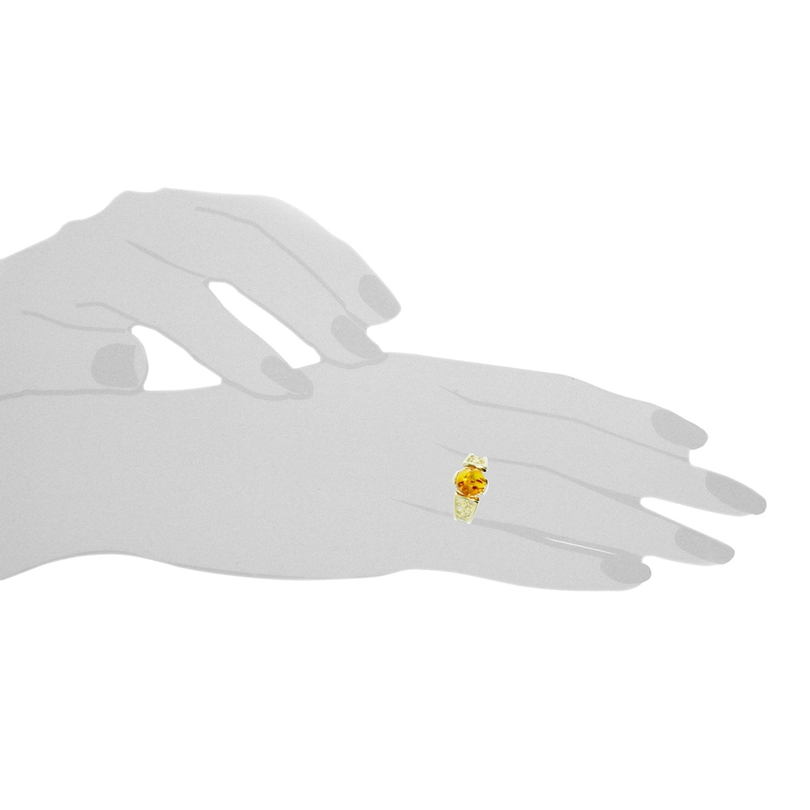 Fingerring OSTSEE-SCHMUCK "- Kiruna - Gold 333/000 - Bernstein" Gr. 62, gold (gold 333, goldfarben, gelb), Fingerringe, Damen, 62, Fingerring 3