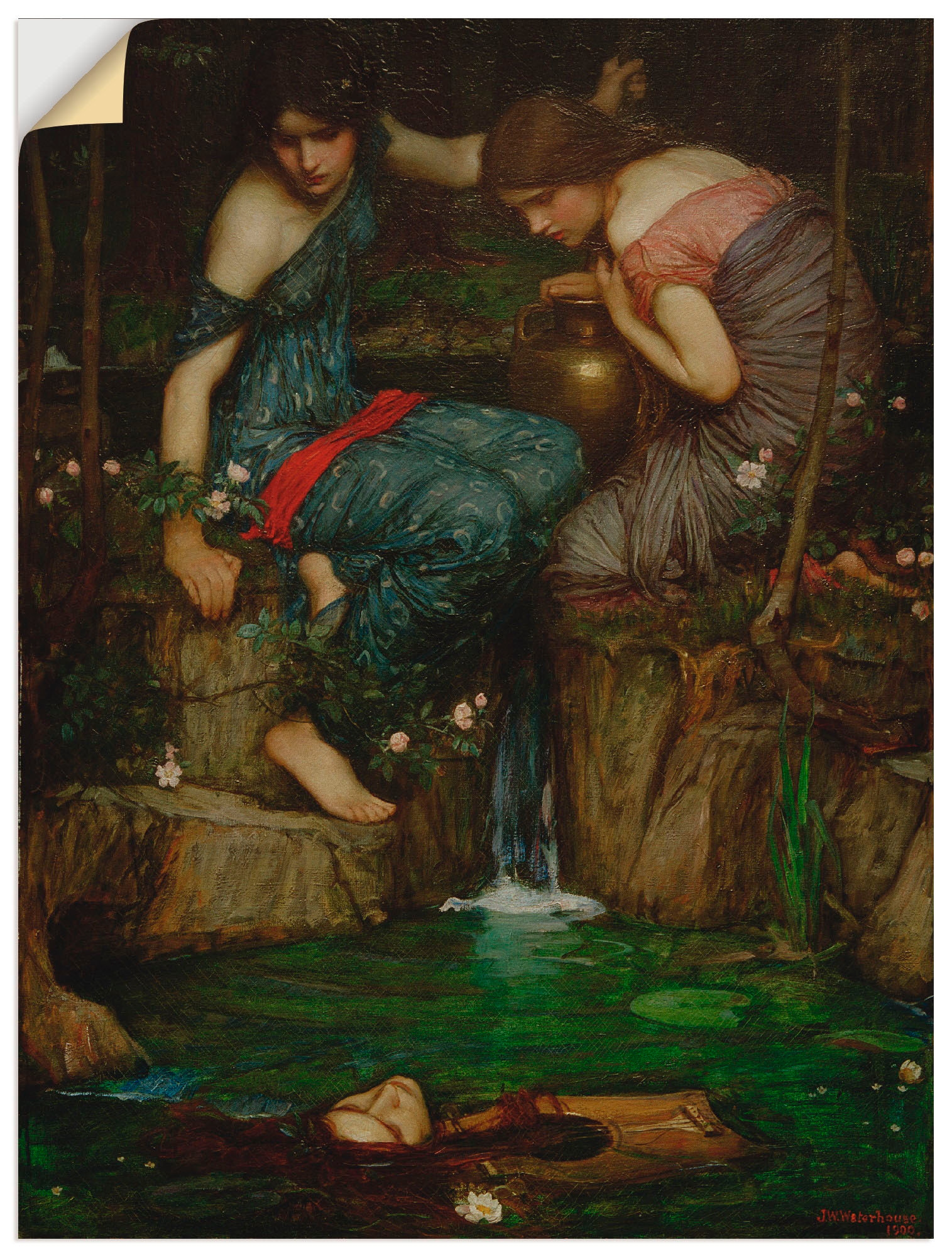 Artland Wandbild Größen Wandaufkleber Orpheus«, das Haupt finden als oder Poster Nymphen (1 BAUR Leinwandbild, | Fantasie, St.), versch. in bestellen klassische »Die des