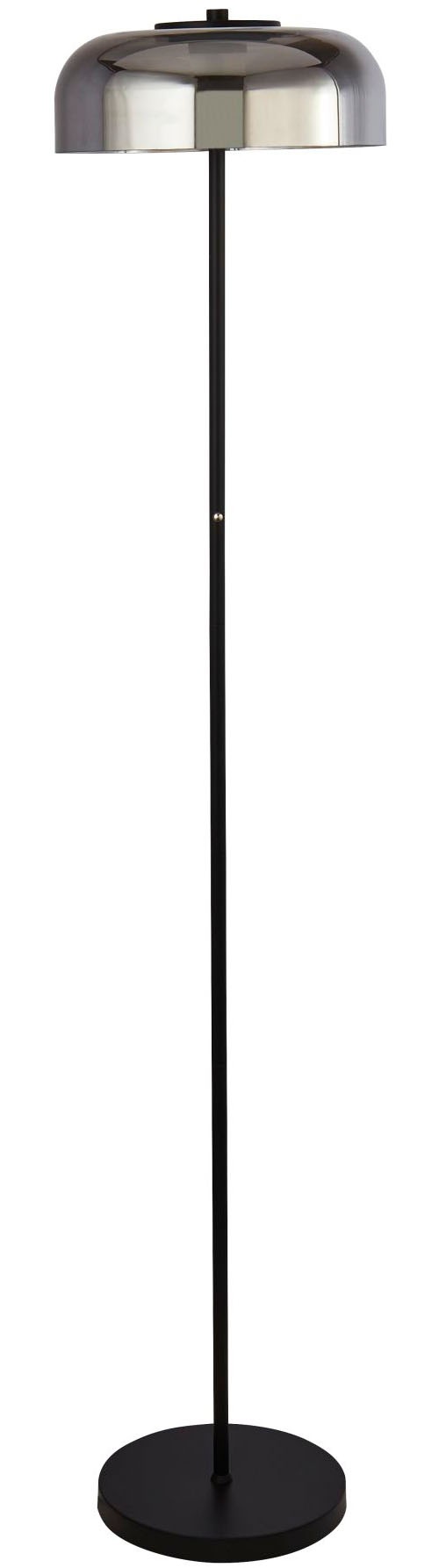 Searchlight Stehlampe »Frisbee Floor Lamp - Black Metal & Smoked Glass« LED-Modul 1 Stk. Warmweiß