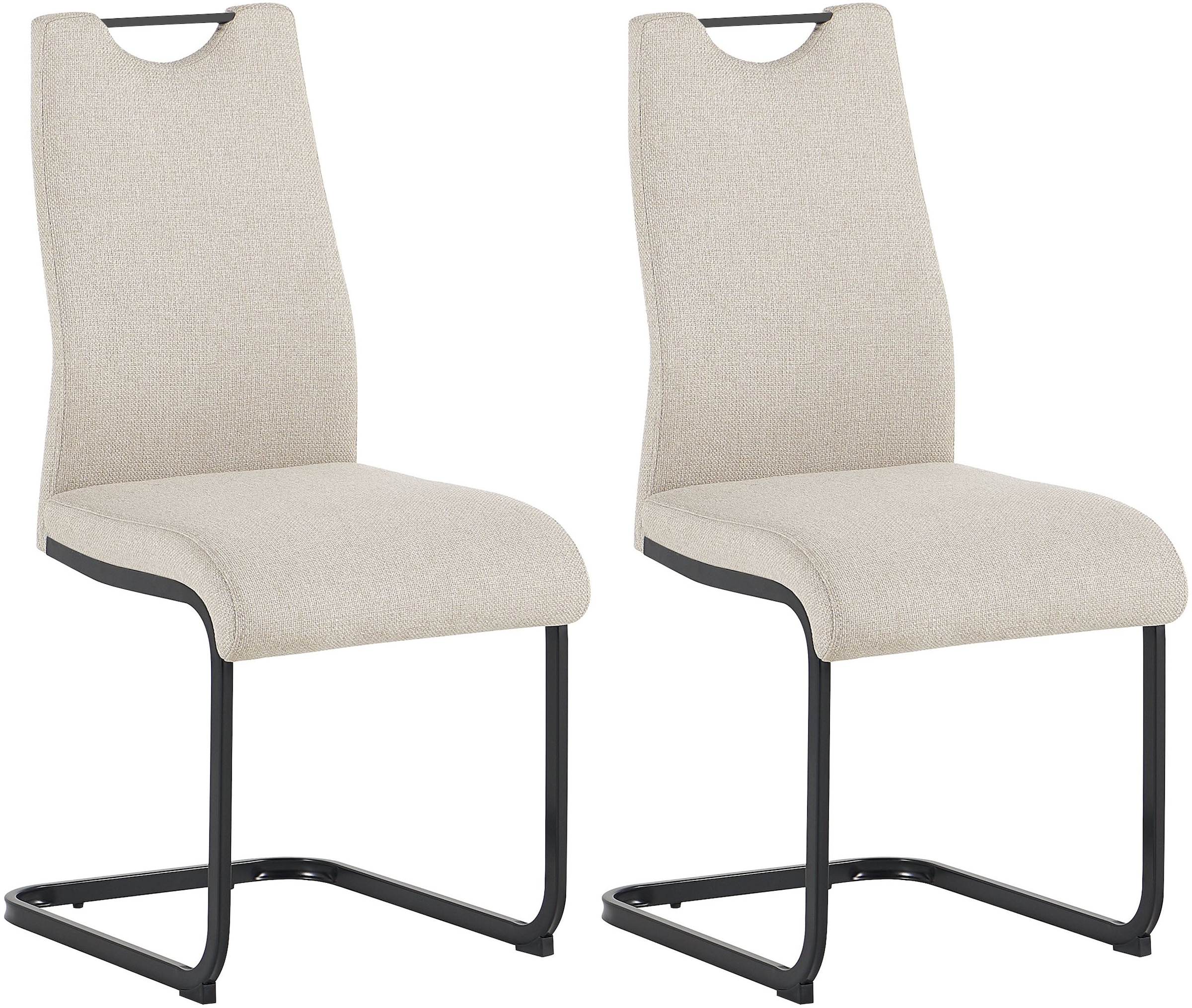 byLIVING Freischwinger »CAPRI« (Set) 2 Stk.Webstoff, bis 110 kg, Schaumstoff, Schwingstuhlgestell, mit Griff