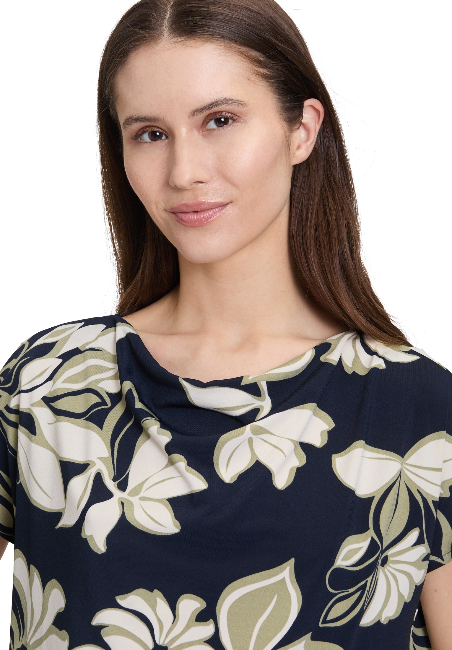 Betty Barclay Kurzarmshirt »Betty Barclay Printshirt mit Wasserfallausschnitt«, (1 tlg.)