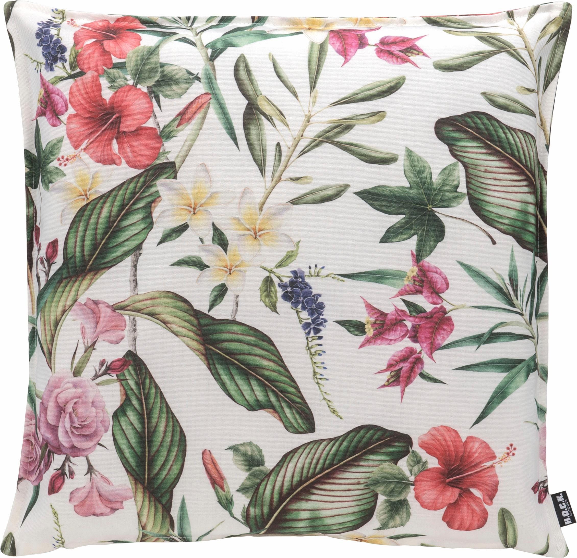 H.O.C.K. Dekokissen "Beach Life" mit Blüten und Blättern, Kissenhülle mit F günstig online kaufen