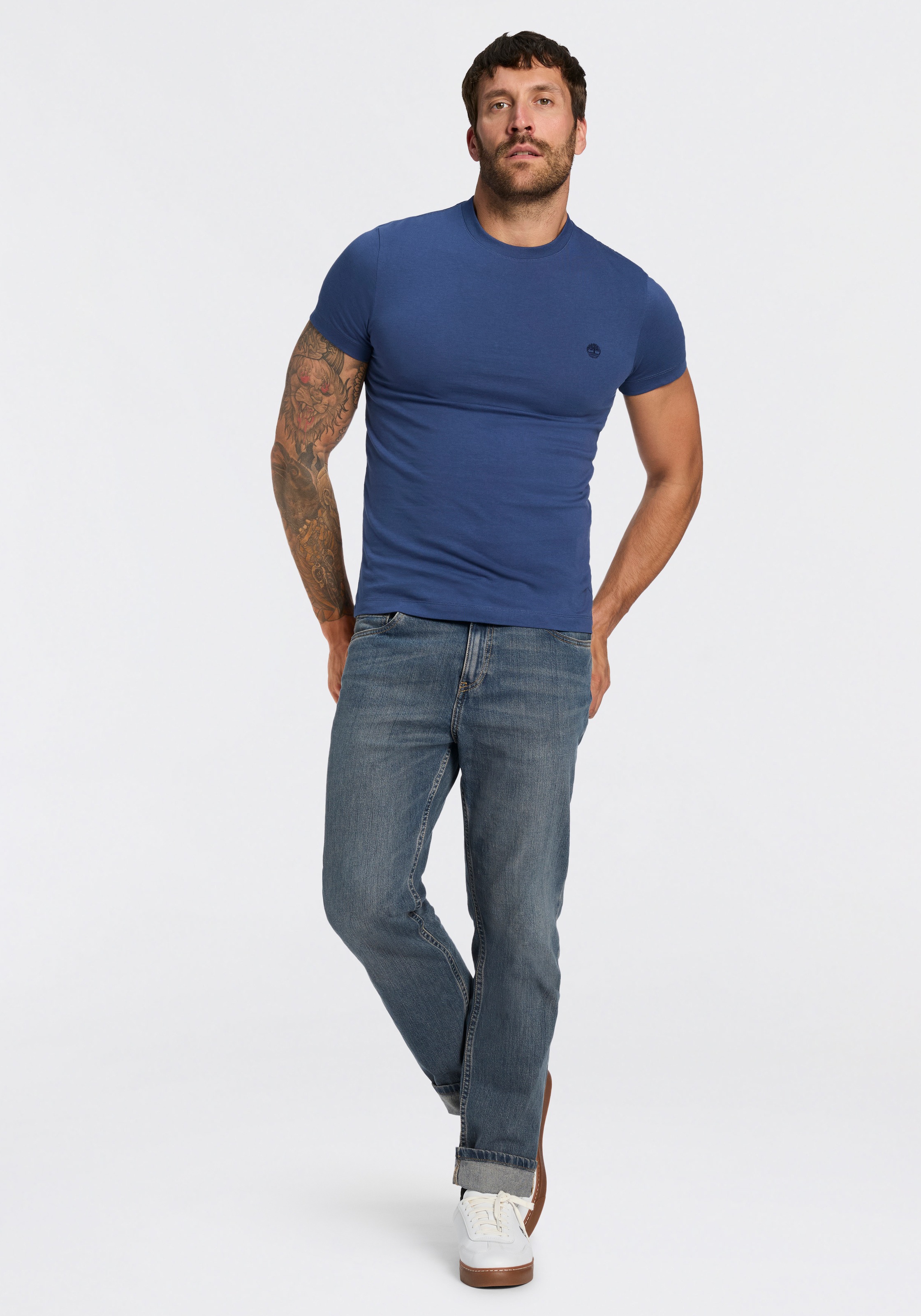 Timberland T-Shirt »DUNSTAN RIVER - SS Tee (Slim)« mit Rundhalsausschnitt, Kurzarm-Design, aus Baumwolle